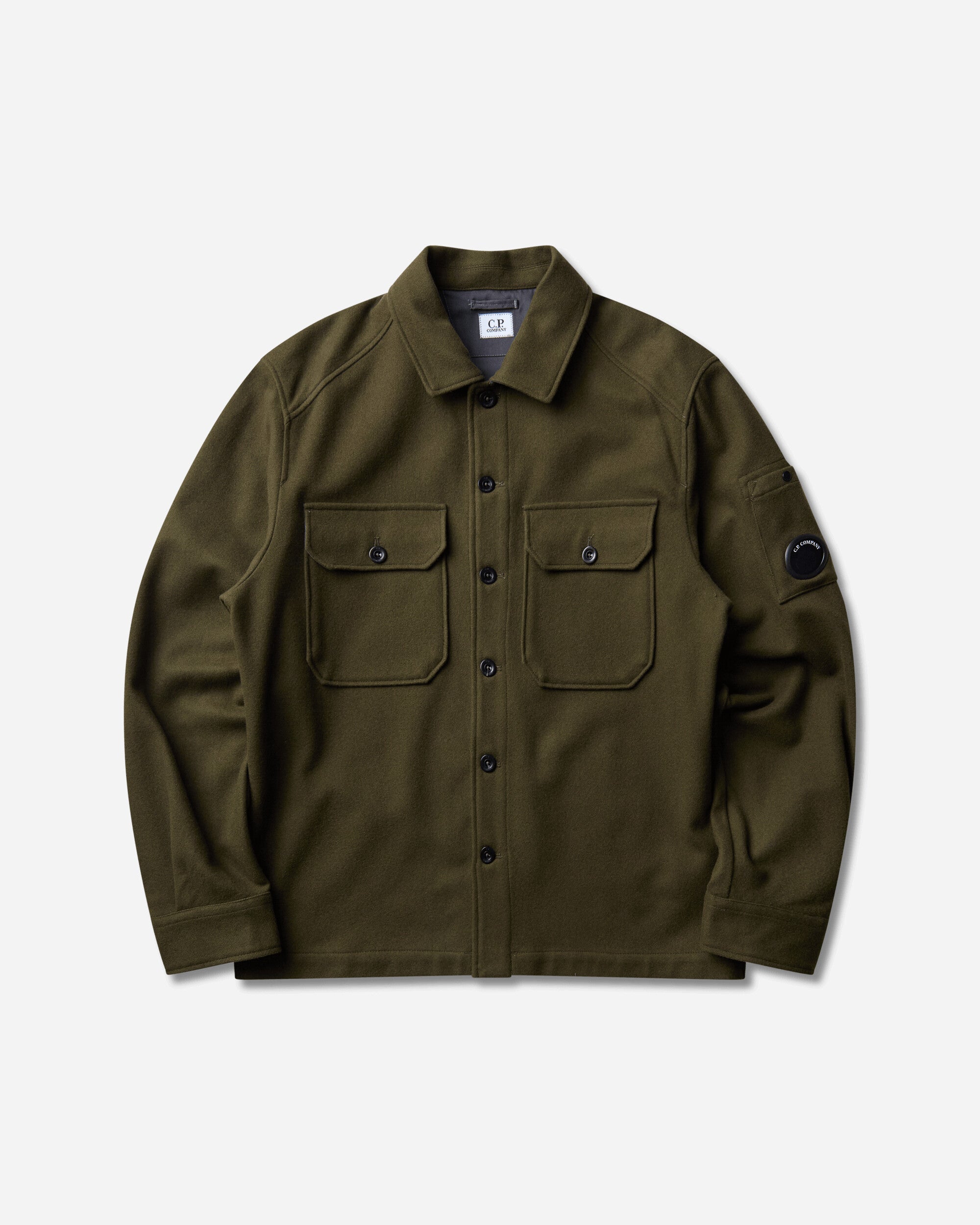 C.P. Company Men's Felted Wool Overshirt Ivy Green