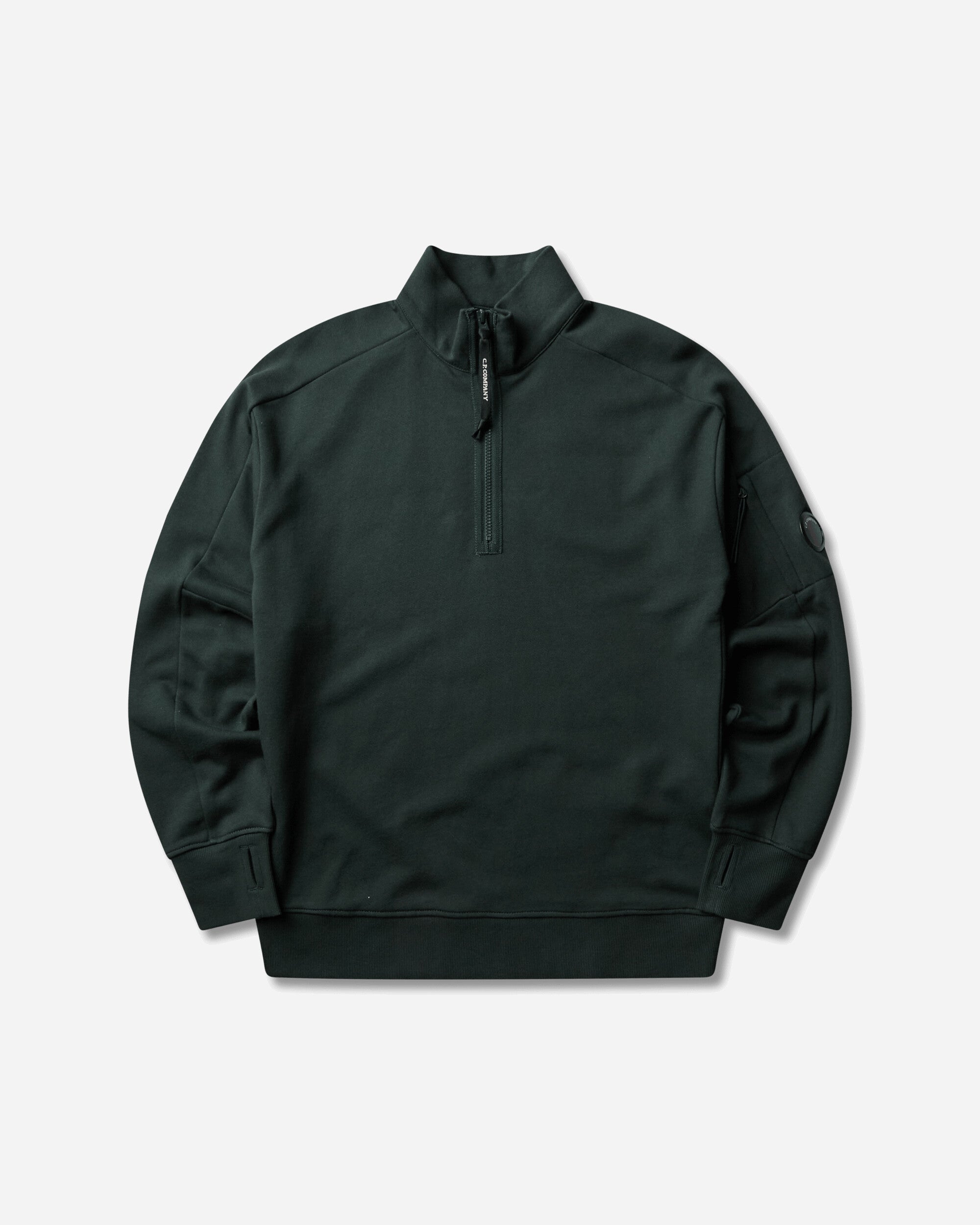 C.P. Company Men's Diagonal Raised Fleece Half Zip Sweatshirt Ponderosa Pine