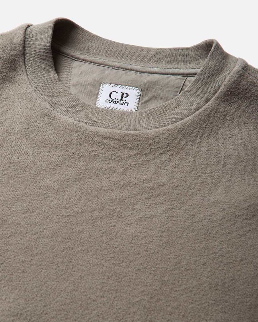 C.P. Company Men's Brushed and Emerized Diagonal Fleece Crewneck Sweatshirt Fallen Rock, view 4