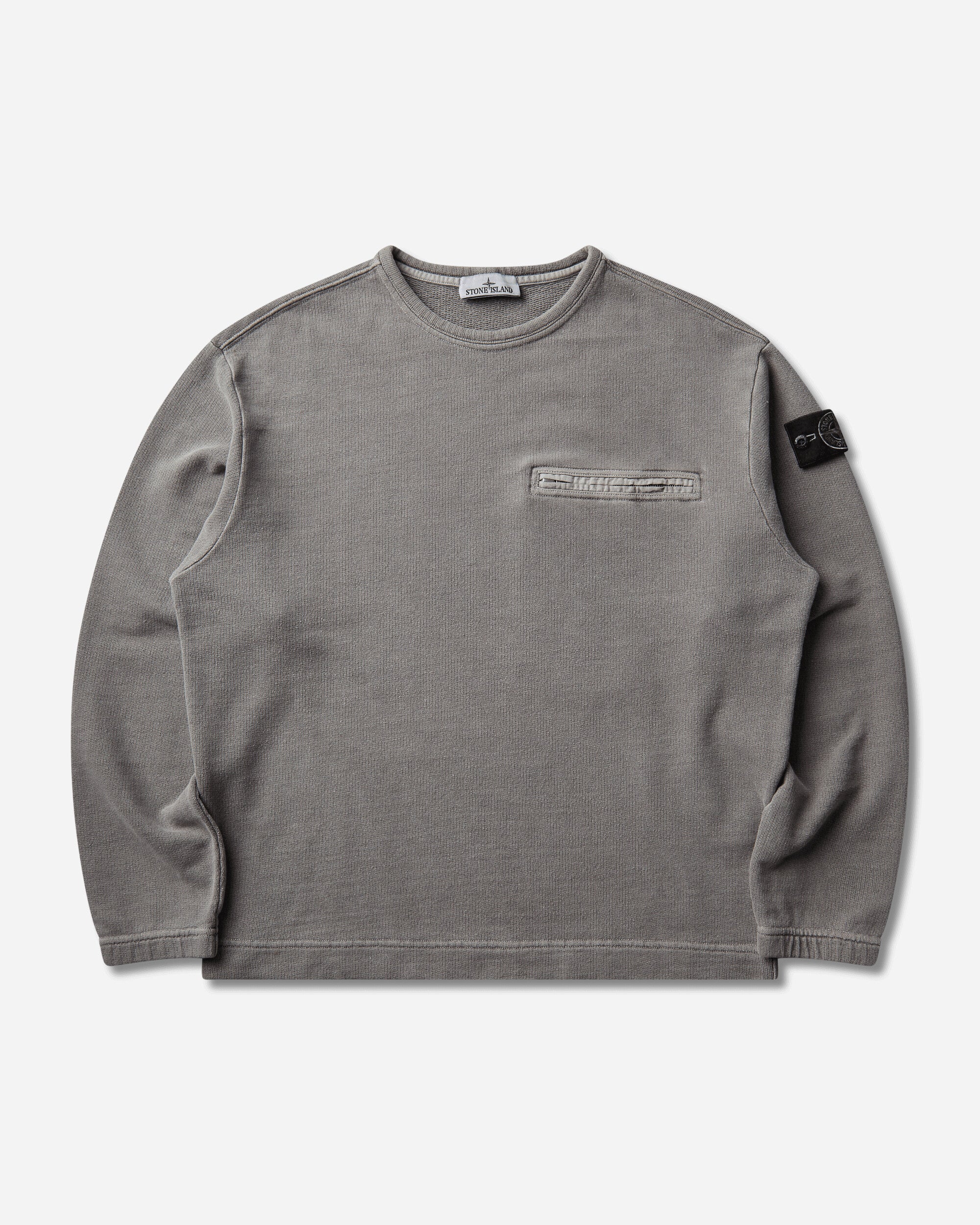 Stone Island Men's Mineral Dyed Organic Cotton Fleece Crewneck Sweatshirt Grey