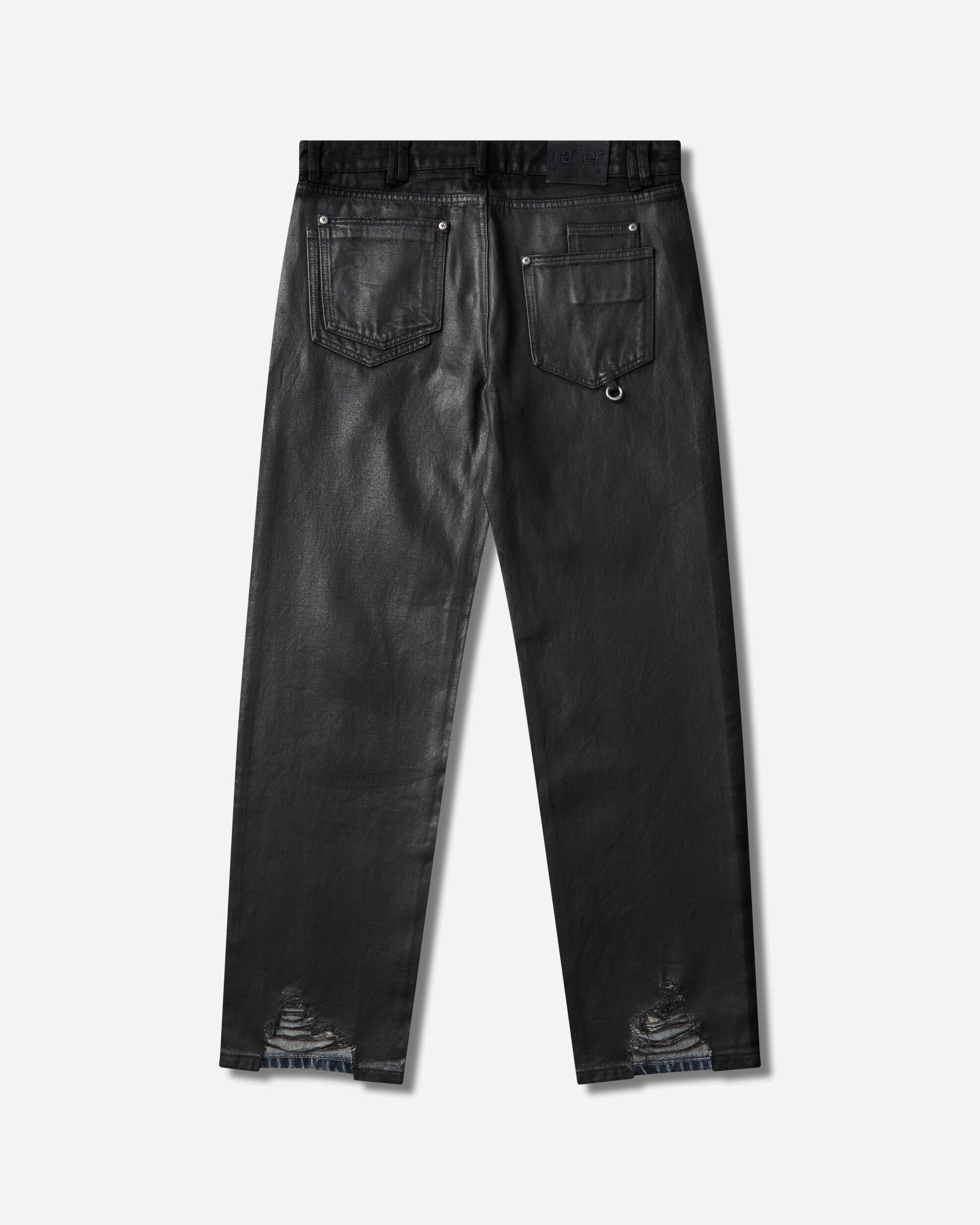 Racer Worldwide Coated Slim Low-Waist Denim Pants Black, view 2