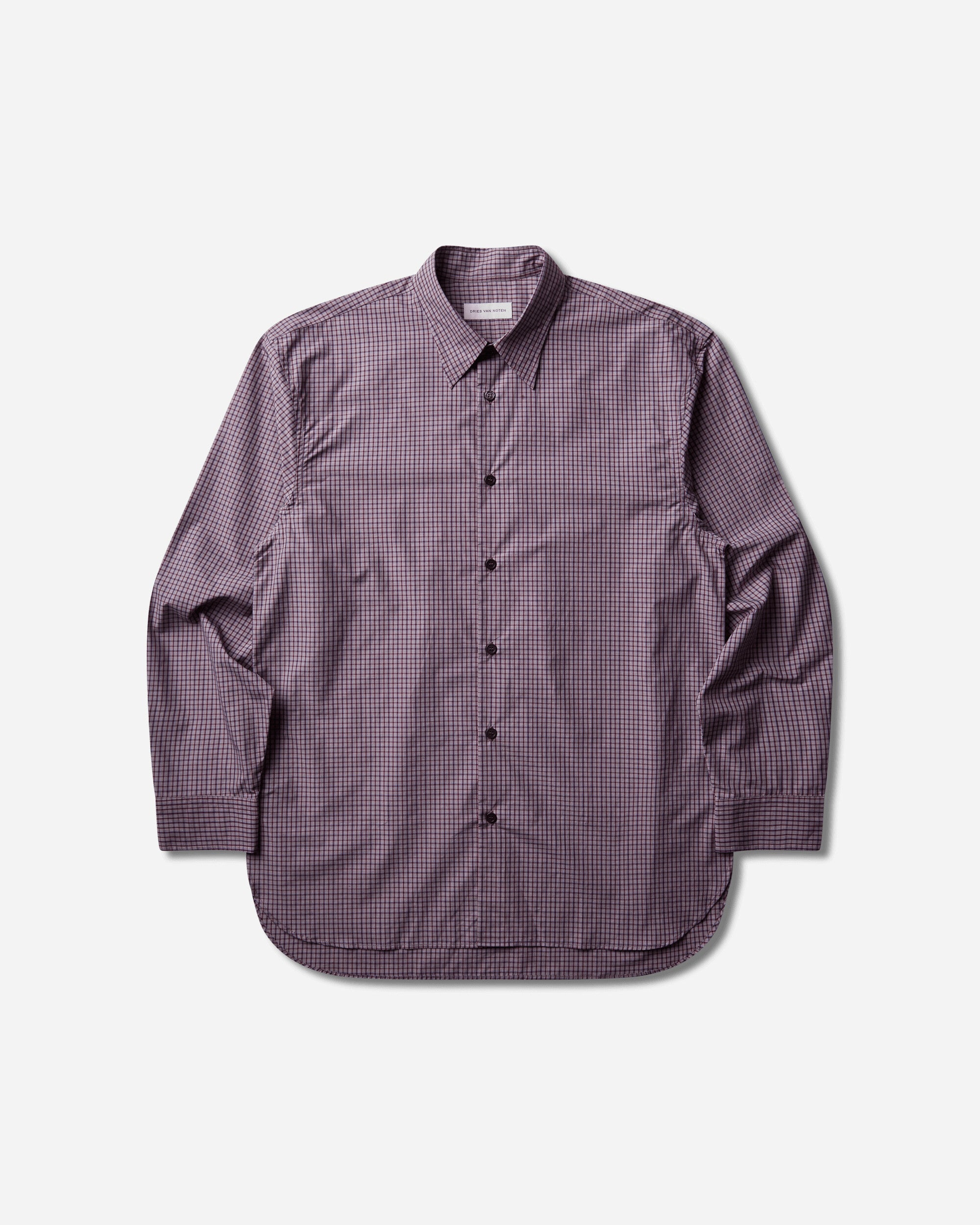 Dries Van Noten Men's Loose Cotton Shirt Purple