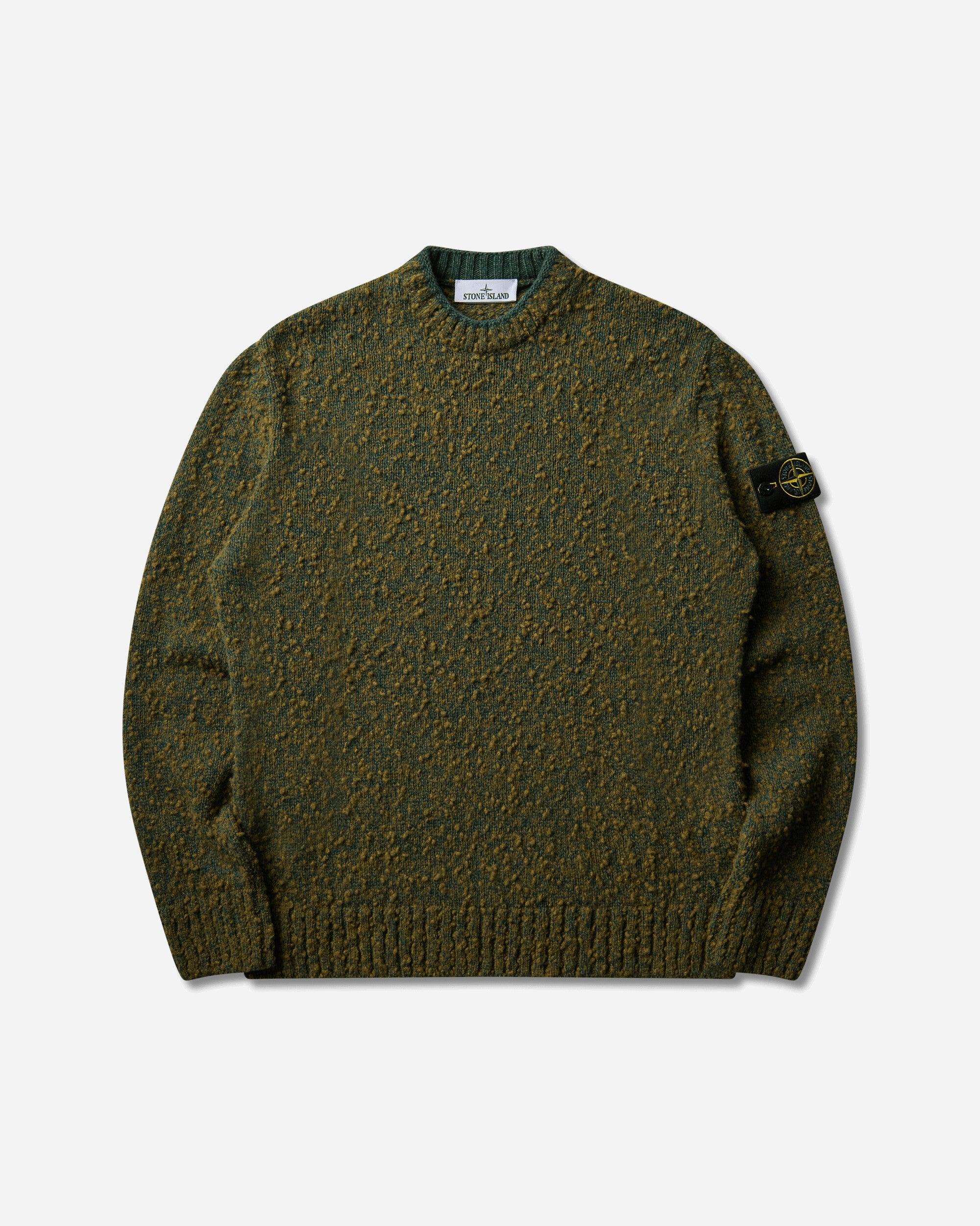 Stone Island Men's Speckled Wool Nylon Sweater Dark Green