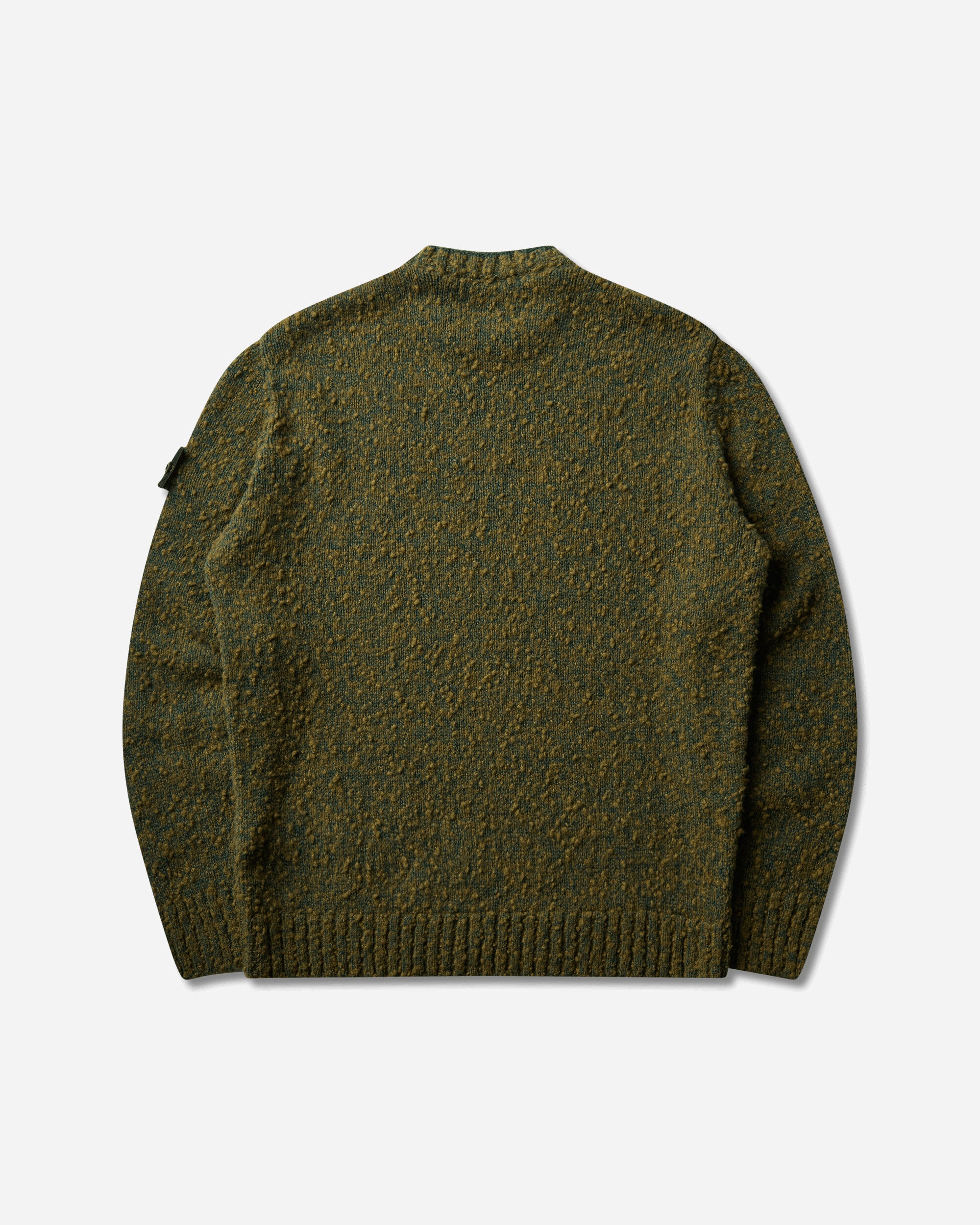 Stone Island Men's Speckled Wool Nylon Sweater Dark Green, view 2