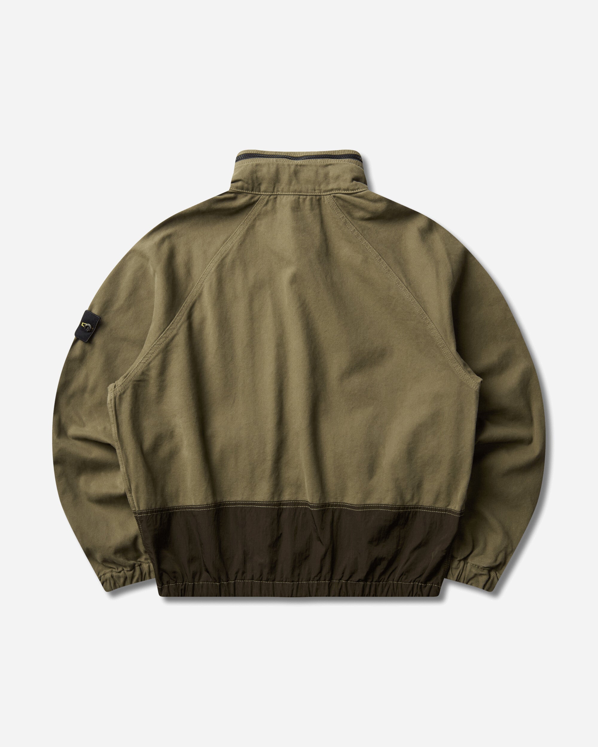 Stone Island Men's Organic Panama Cotton + Nylon Overshirt Military Green, view 2