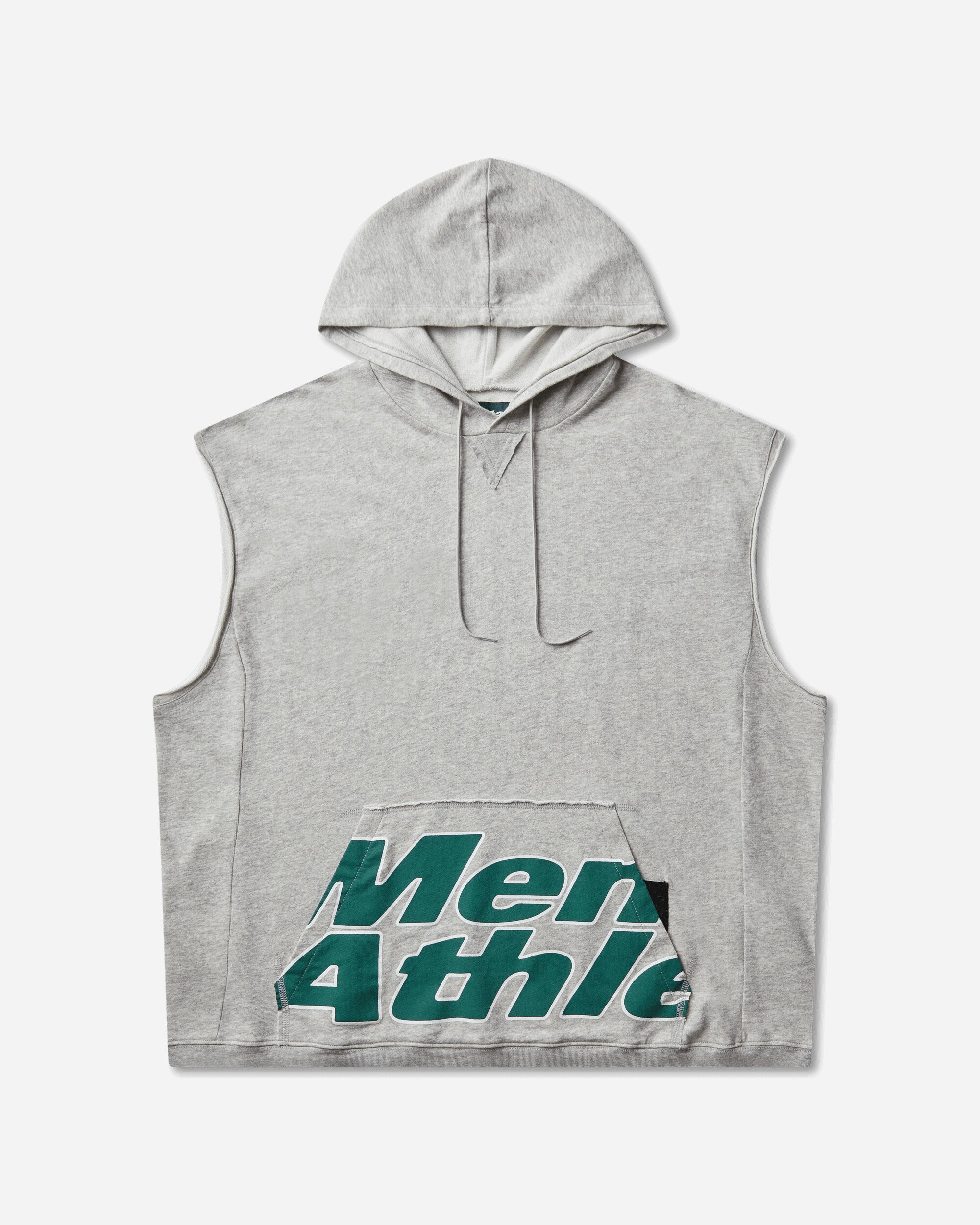 Mental Athletic Overlogo Sleeveless Sweat Hoodie Grey Melange
