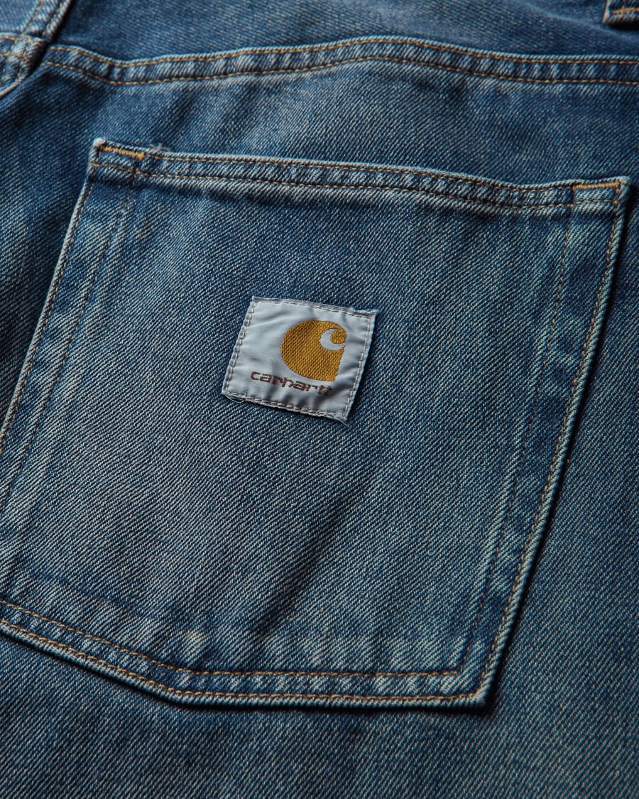 Carhartt WIP Men's Brandon Pants Blue (Worn Washed), view 3
