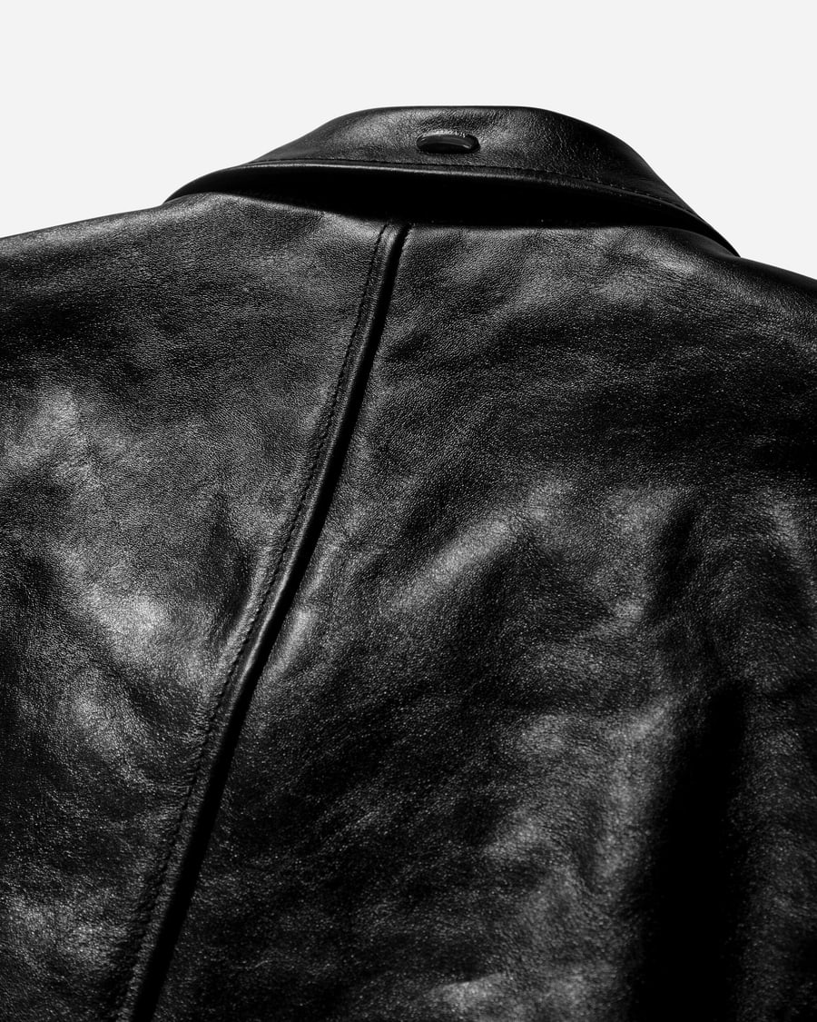 Our Legacy Men's Mini Leather Jacket Black, view 4