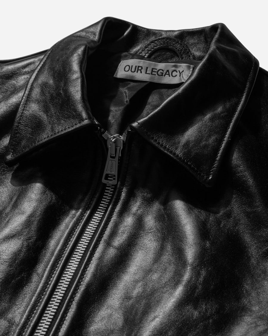 Our Legacy Men's Mini Leather Jacket Black, view 5