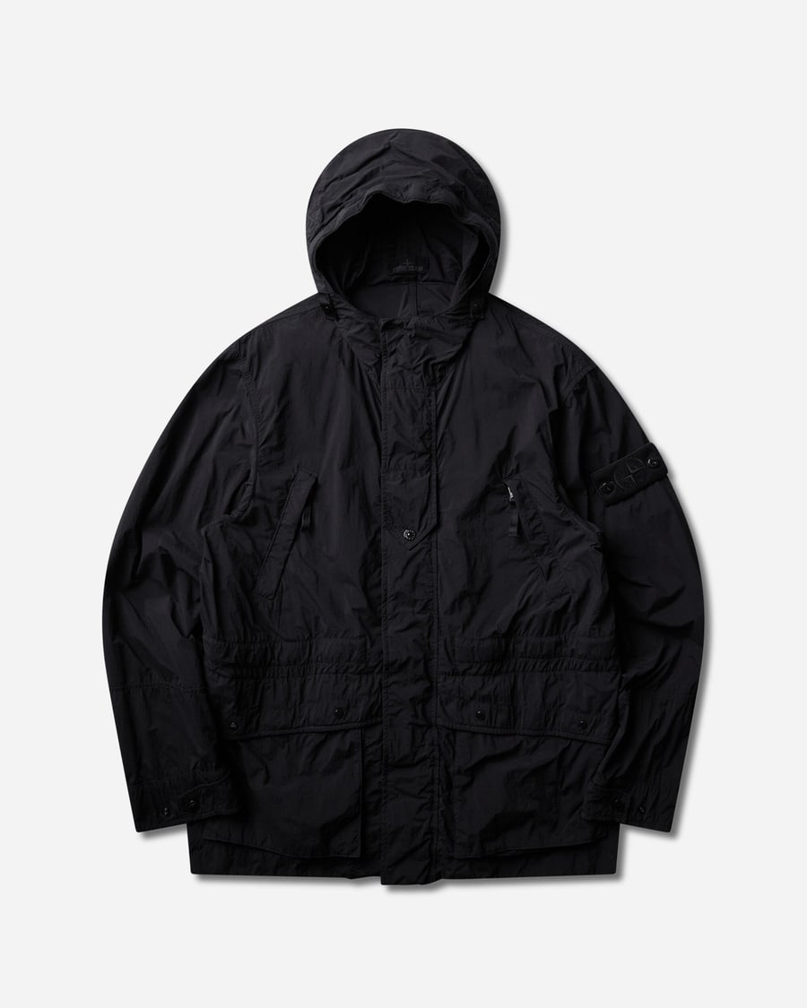 Stone Island Men's Ghost Nylon Smerigliato Short Parka Black