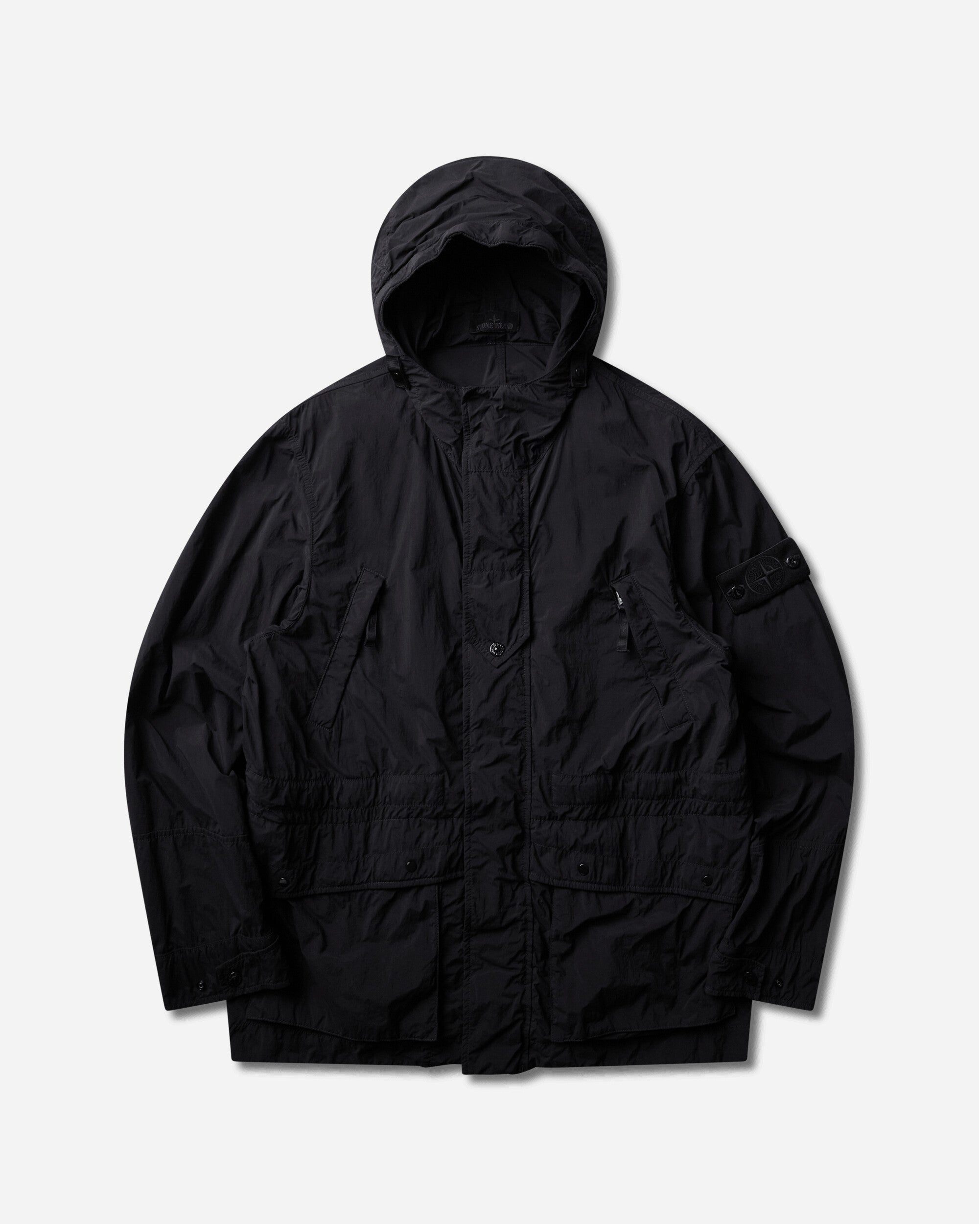 Stone Island Men's Ghost Nylon Smerigliato Short Parka Black