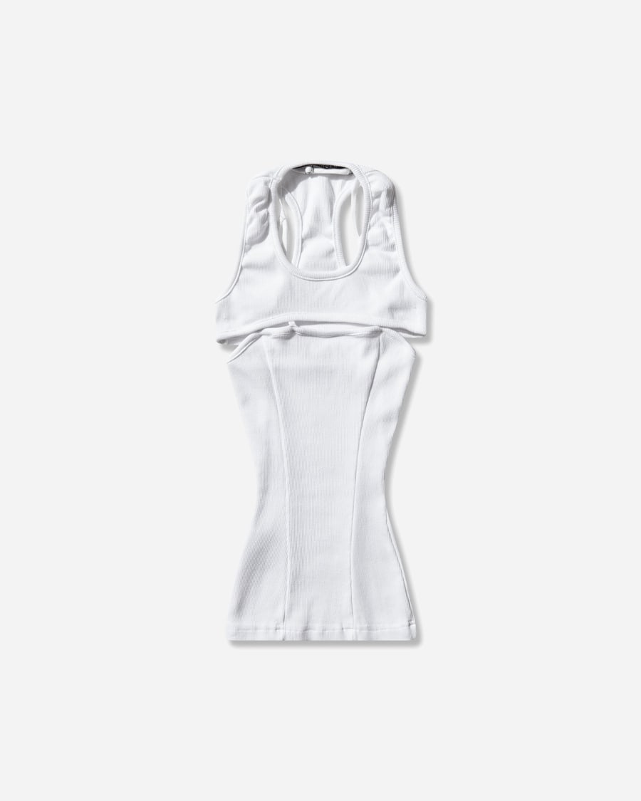 Ottolinger Women's Split Racerback Rib Tank Top White