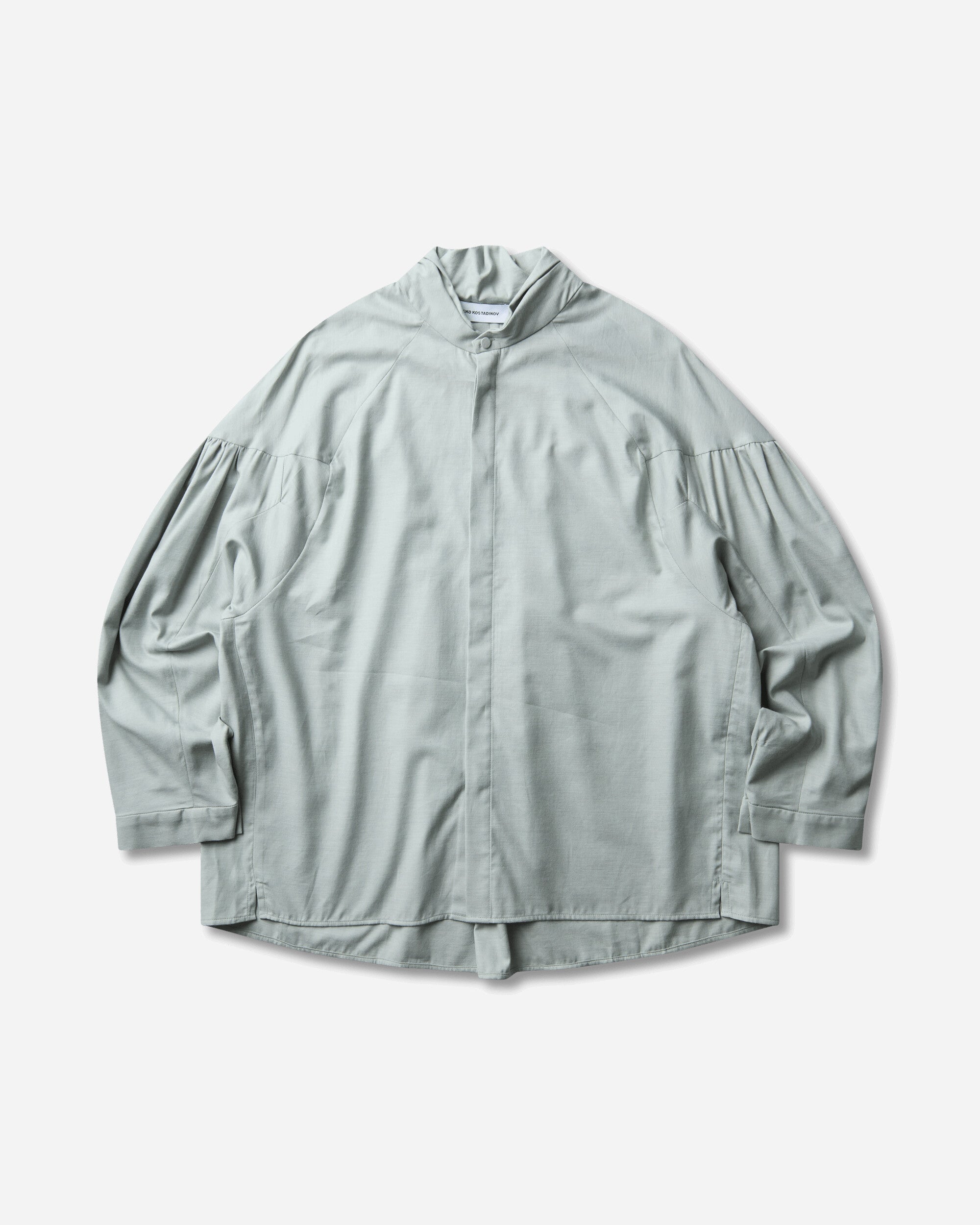 Kiko Kostadinov Men's Evers Pleated Shirt Soft Green