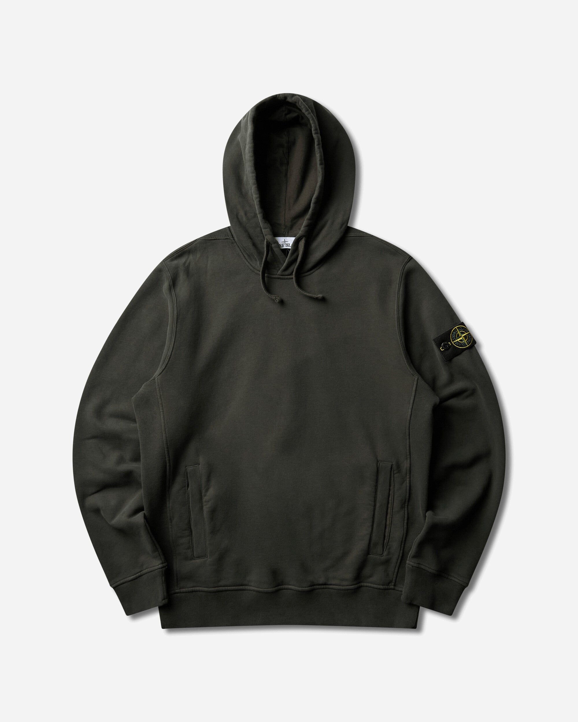 Stone Island Men's Organic Cotton Fleece Hoodie Coal Grey