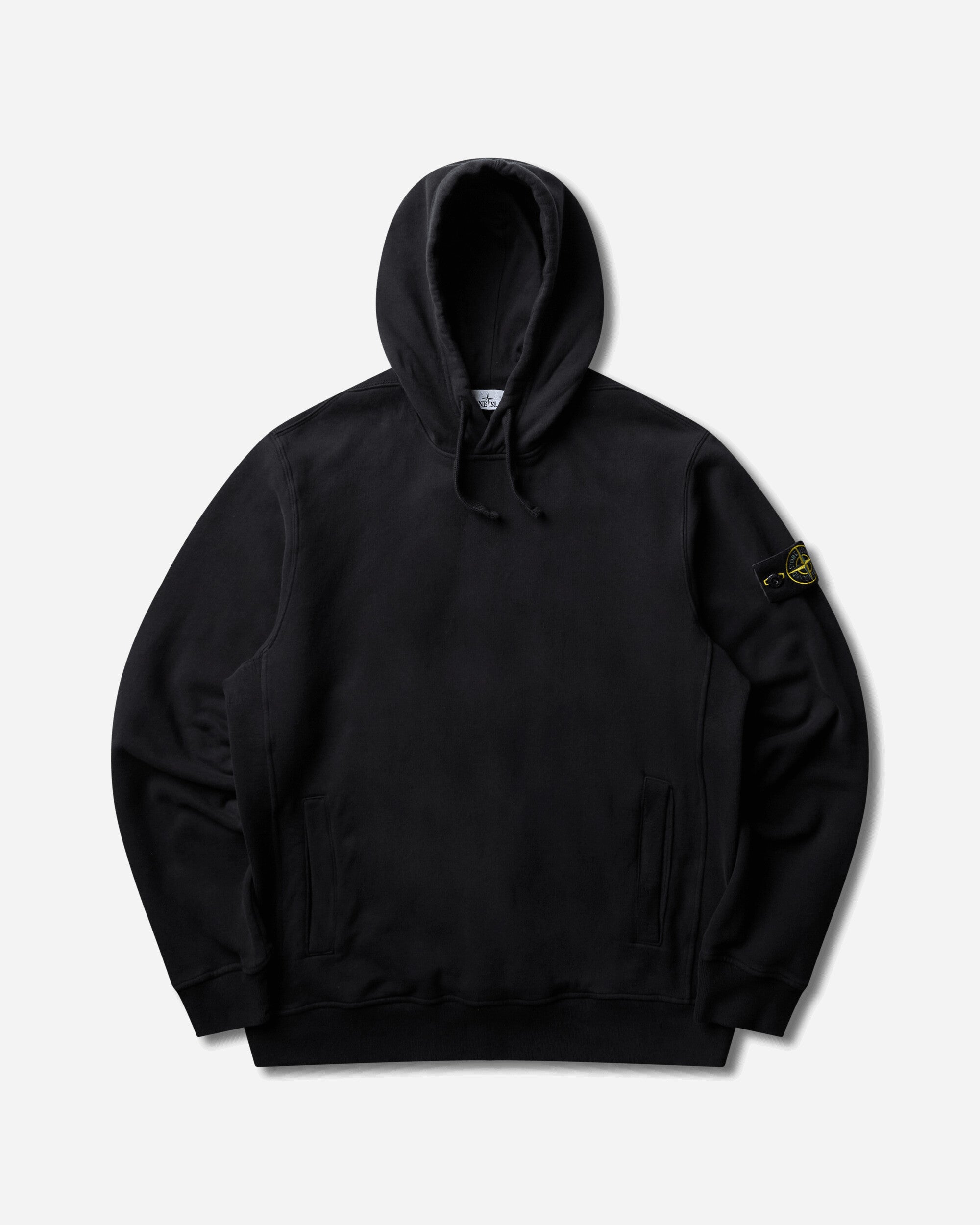 Stone Island Men's Organic Cotton Fleece Hoodie Black