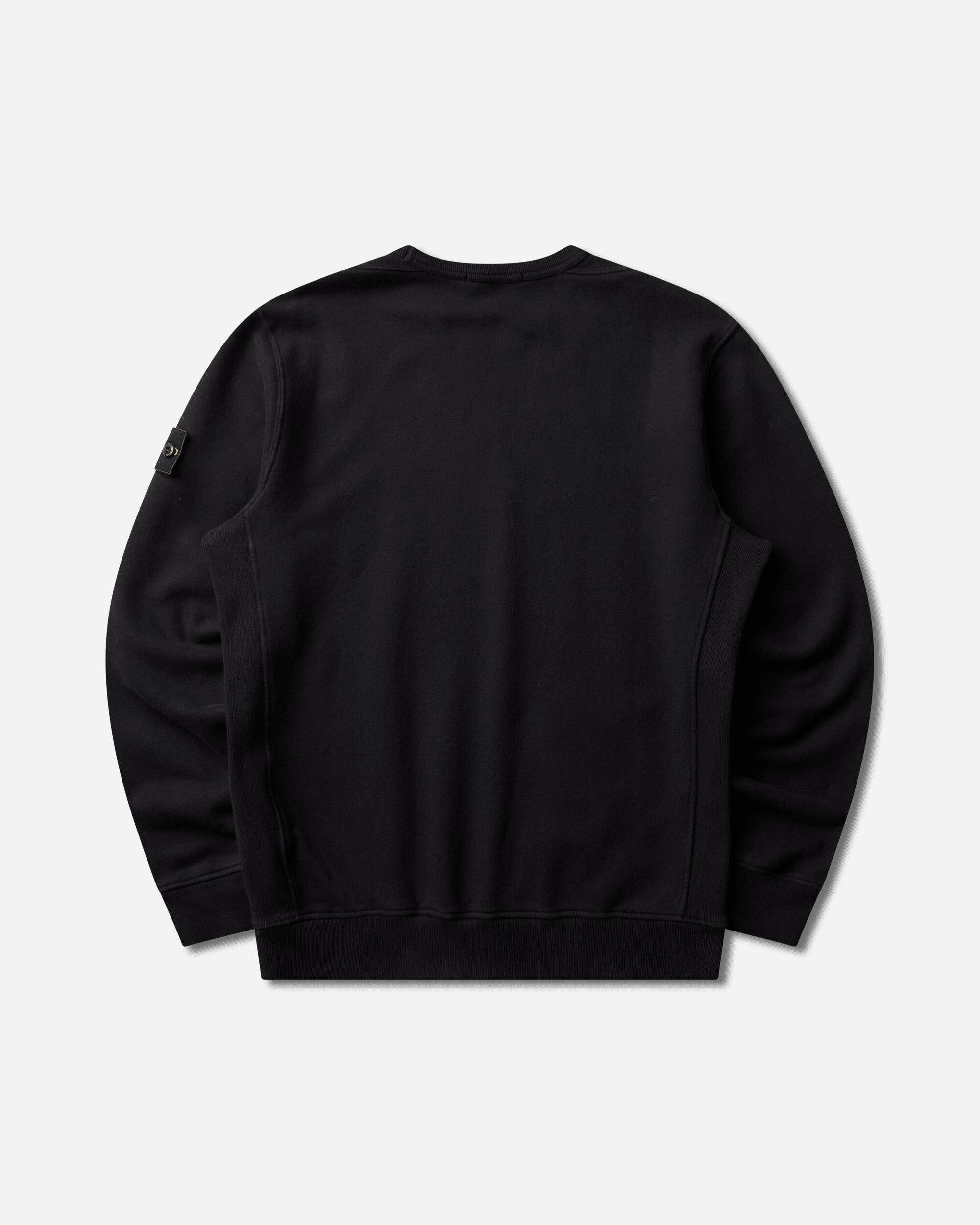 Stone Island Men's Organic Cotton Fleece Crewneck Sweatshirt Black, view 2