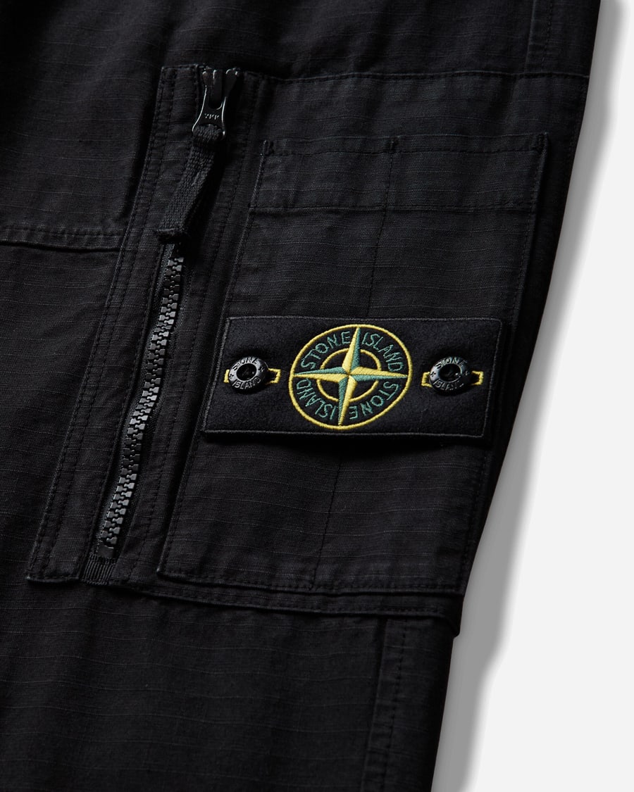 Stone Island Men's Organic Cotton Ripstop Cargo Pants Black, view 4