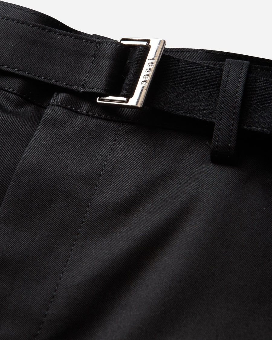 sacai Men's Layered Cotton Chino Pants Black, view 4
