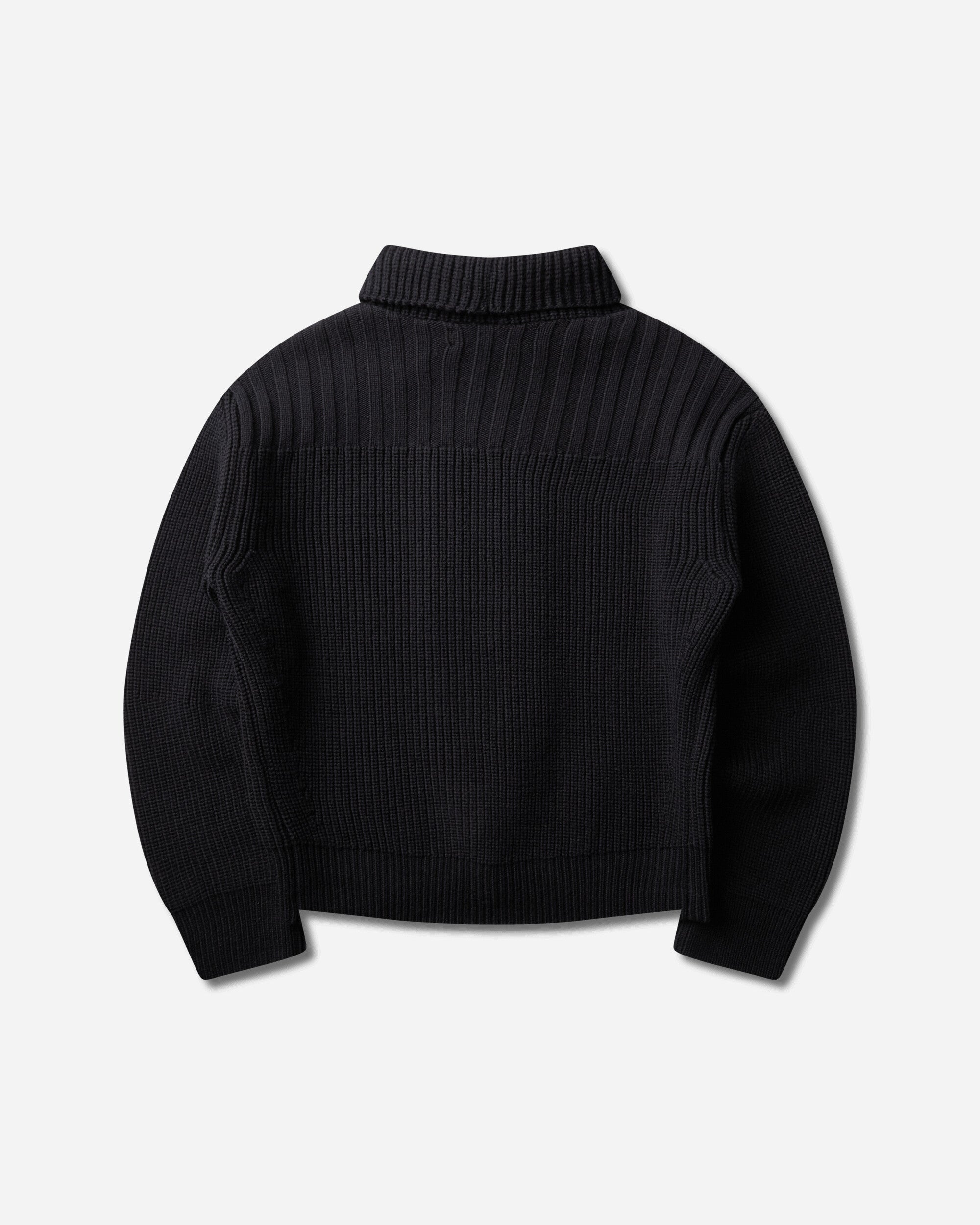 Dries Van Noten Men's Asymmetric Funnel Neck Cardigan Black, view 2