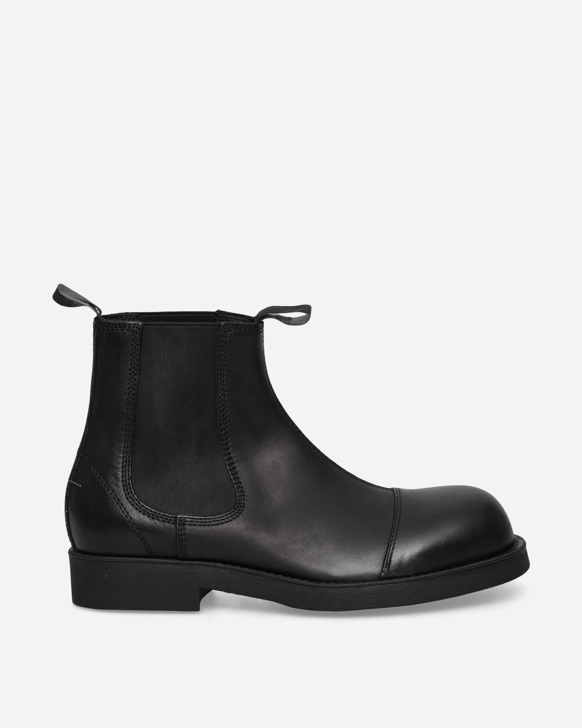 MM6 Maison Margiela Leather Biker Chelsea Boots Black