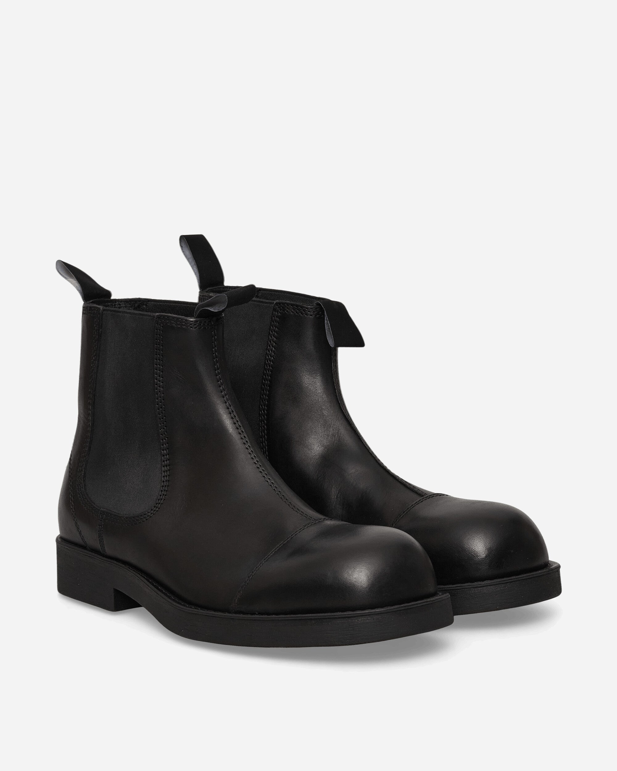 MM6 Maison Margiela Leather Biker Chelsea Boots Black, view 2