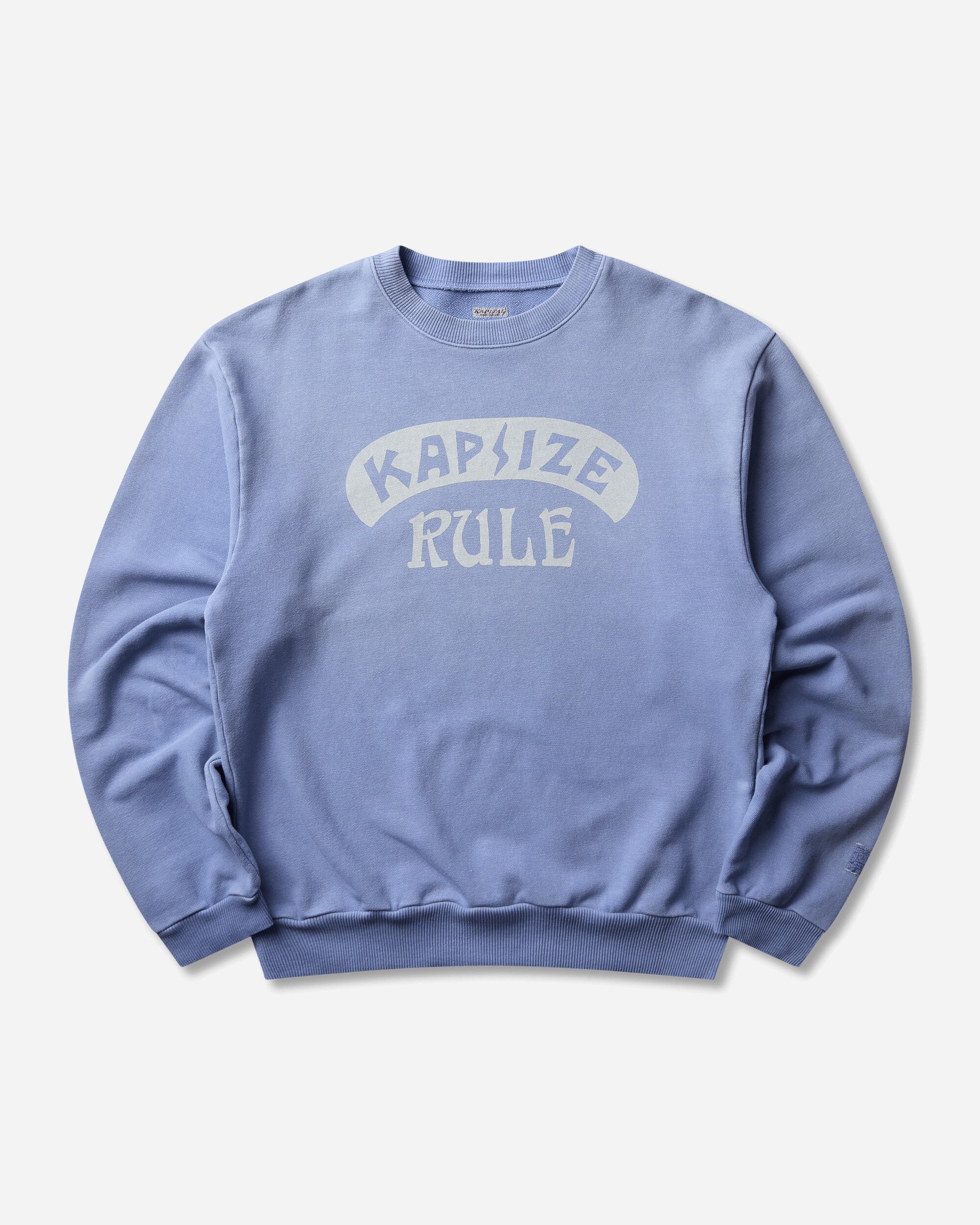 KAPITAL Men's SWT Knit Crewneck Sweatshirt (Kapsize Rule) Light Blue