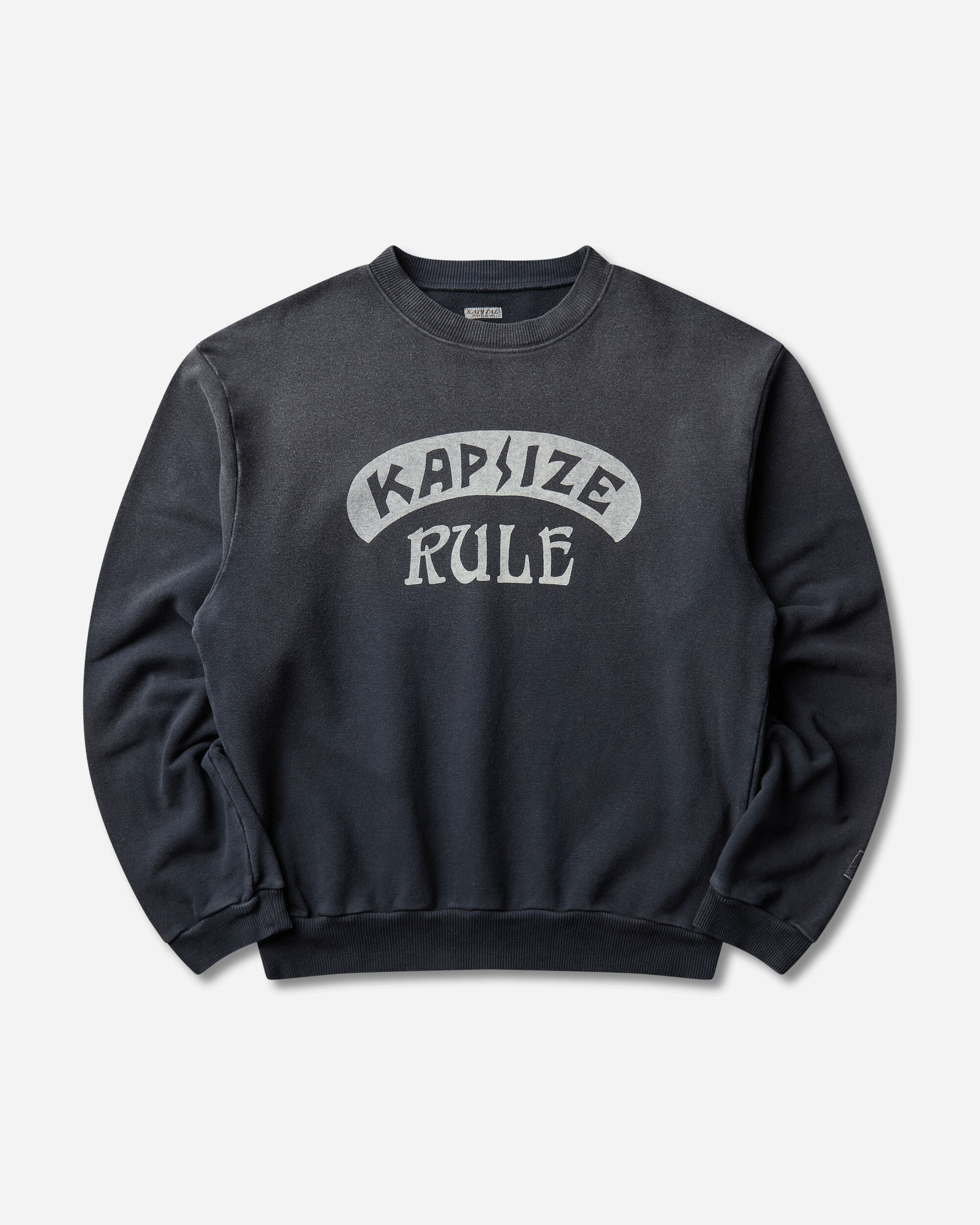 KAPITAL Men's SWT Knit Crewneck Sweatshirt (Kapsize Rule) Black