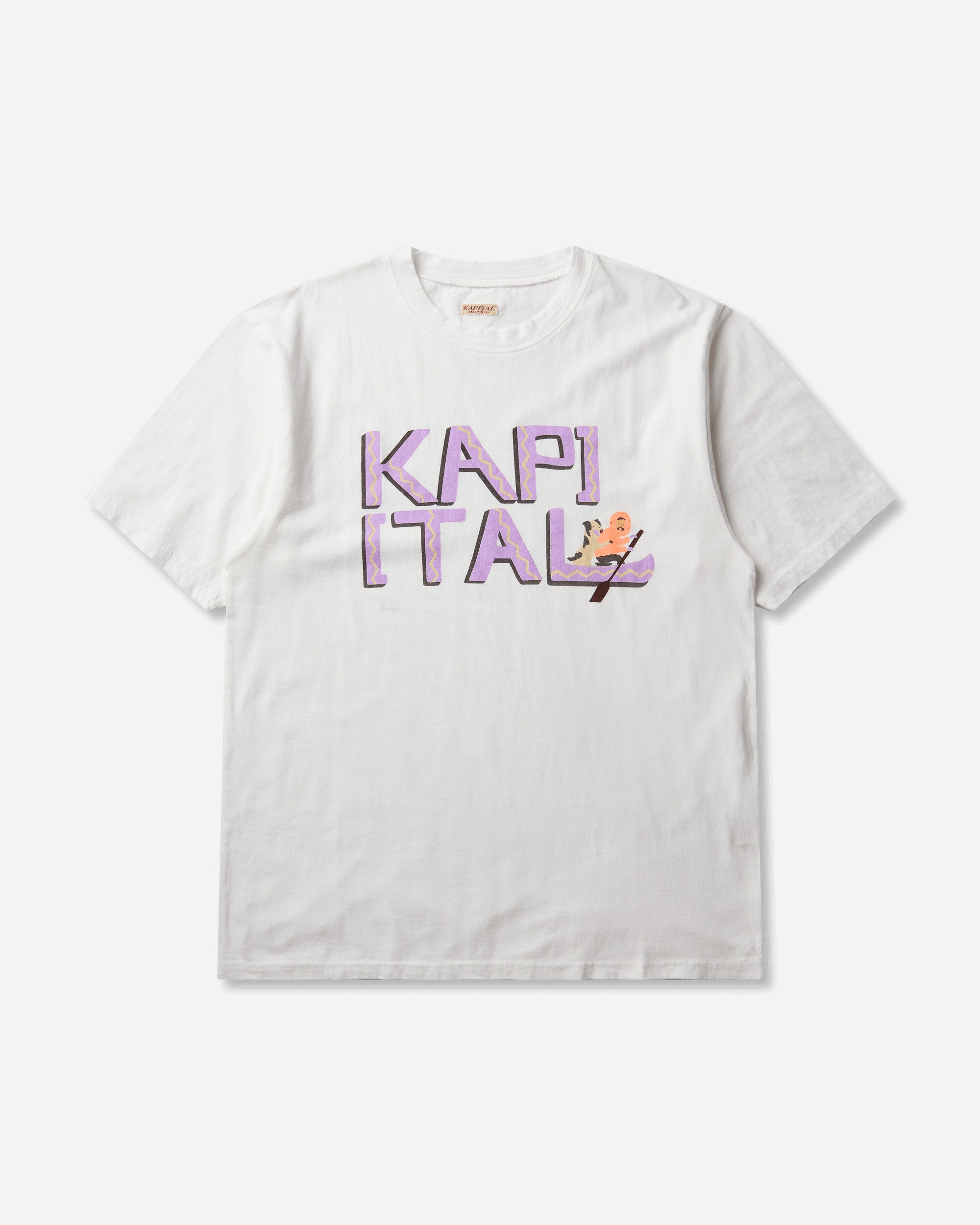 KAPITAL Men's 20/-Jersey Crew T-Shirt (Canoe Kapital) Purple