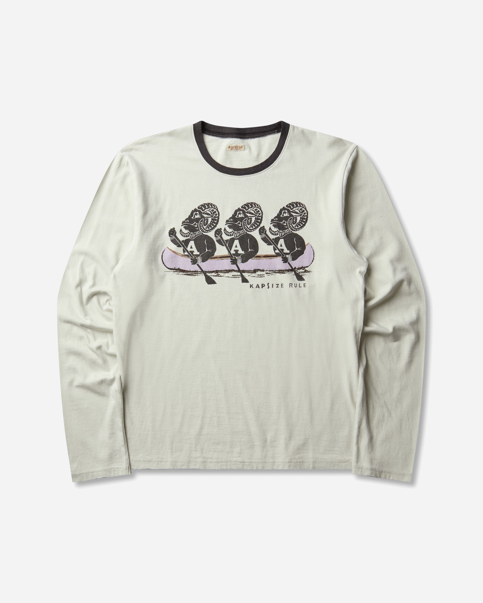 KAPITAL Men's 20/-Jersey Longsleeve T-Shirt ("A" Sheep) Gray