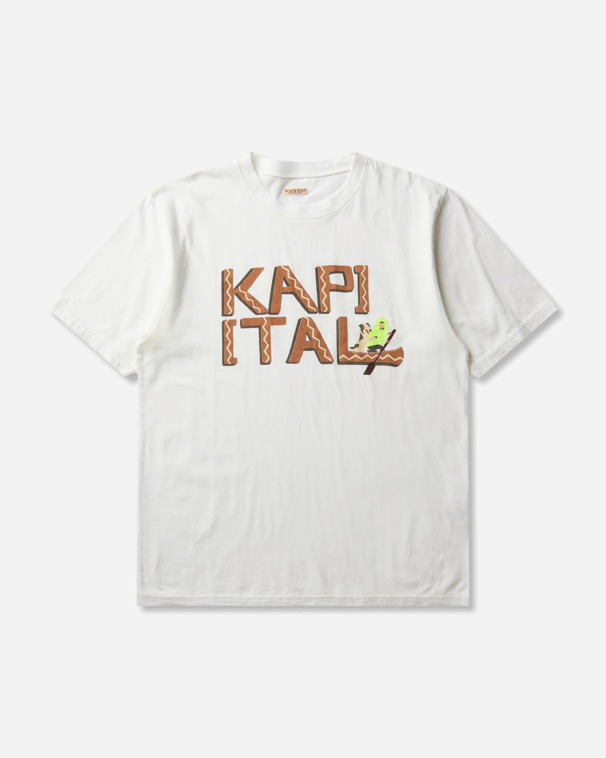 KAPITAL Men's 20/-Jersey Crew T-Shirt (Canoe Kapital) Brick