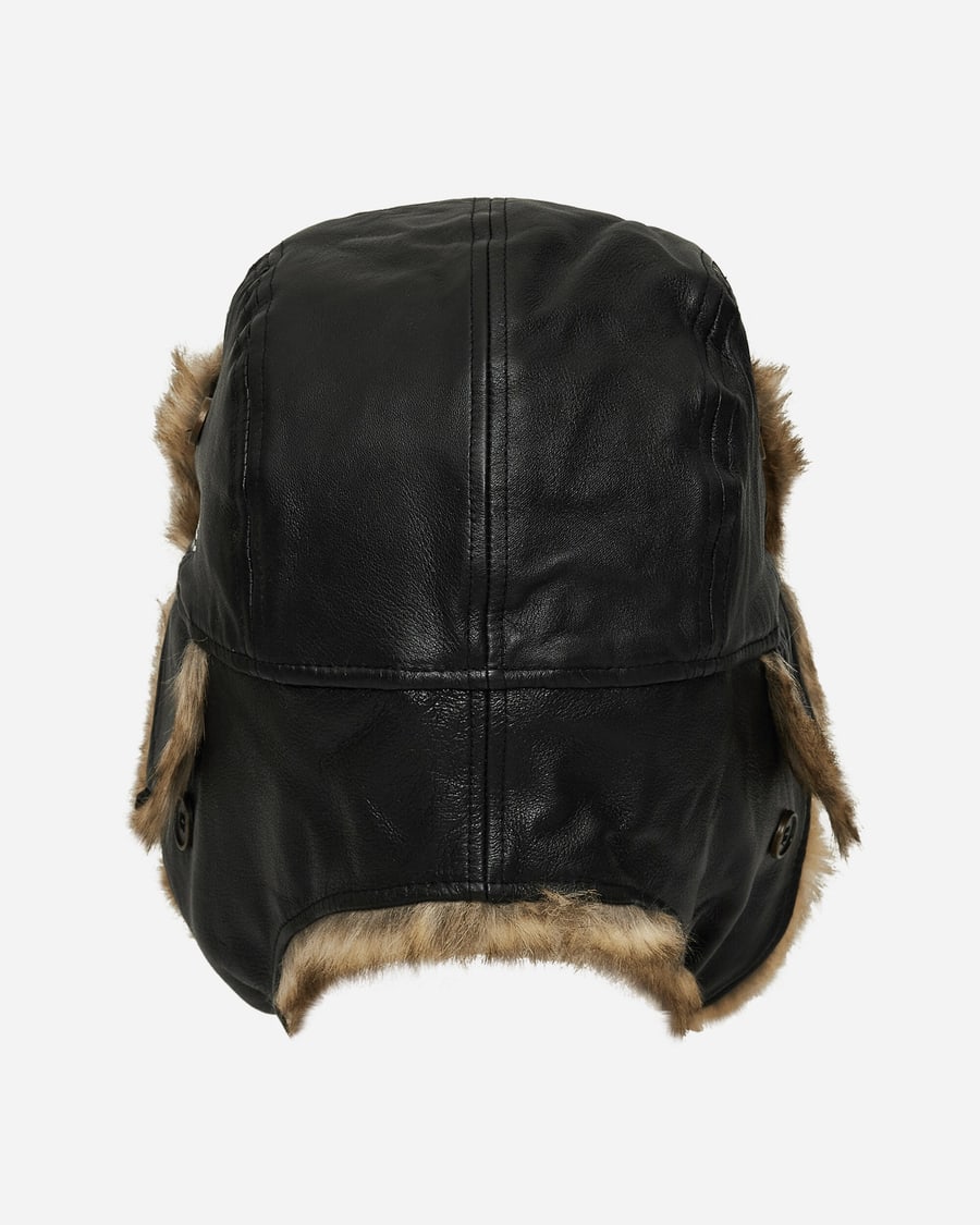 New Era Image Leather Trapper Hat Black, view 3