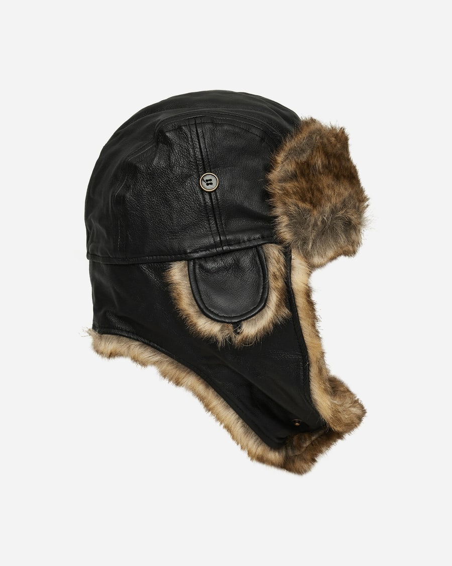 New Era Image Leather Trapper Hat Black, view 4
