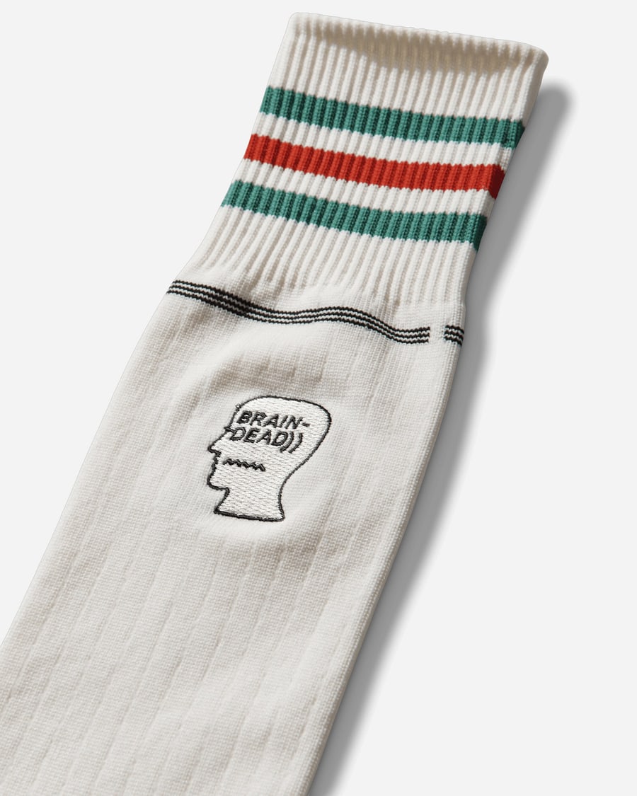 adidas Brain Dead x Disney Socks White, view 4