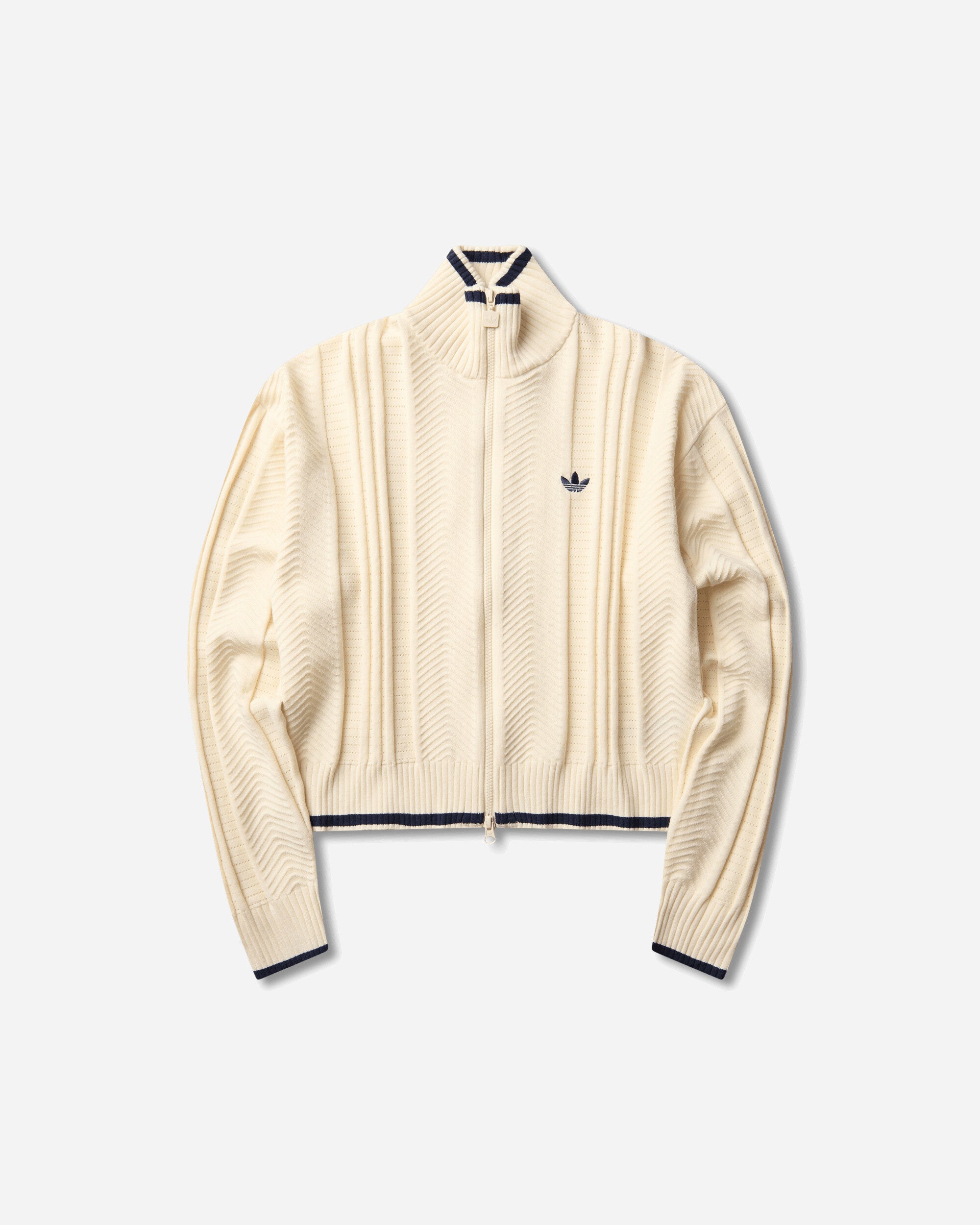 adidas Women's Cable Knit Firebird Track Top Warm Vanilla