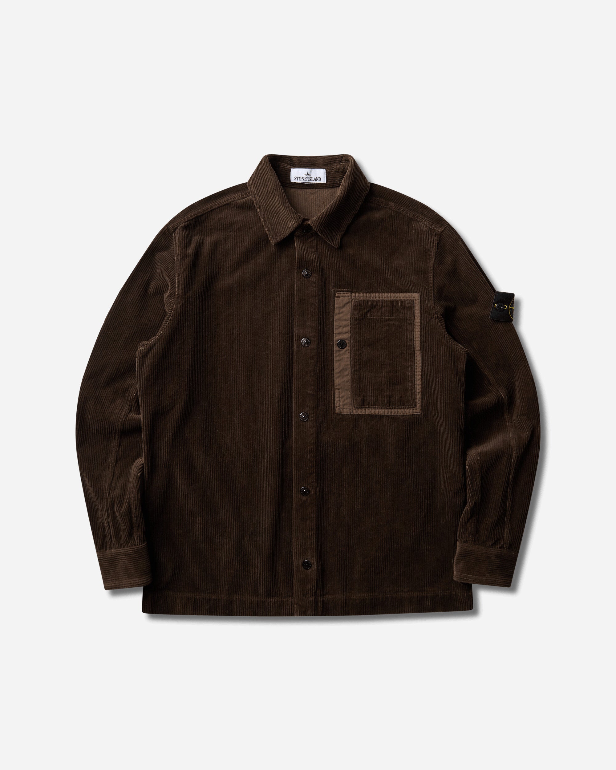 Stone Island Men's Organic Cotton Corduroy 800 Overshirt Coal Grey