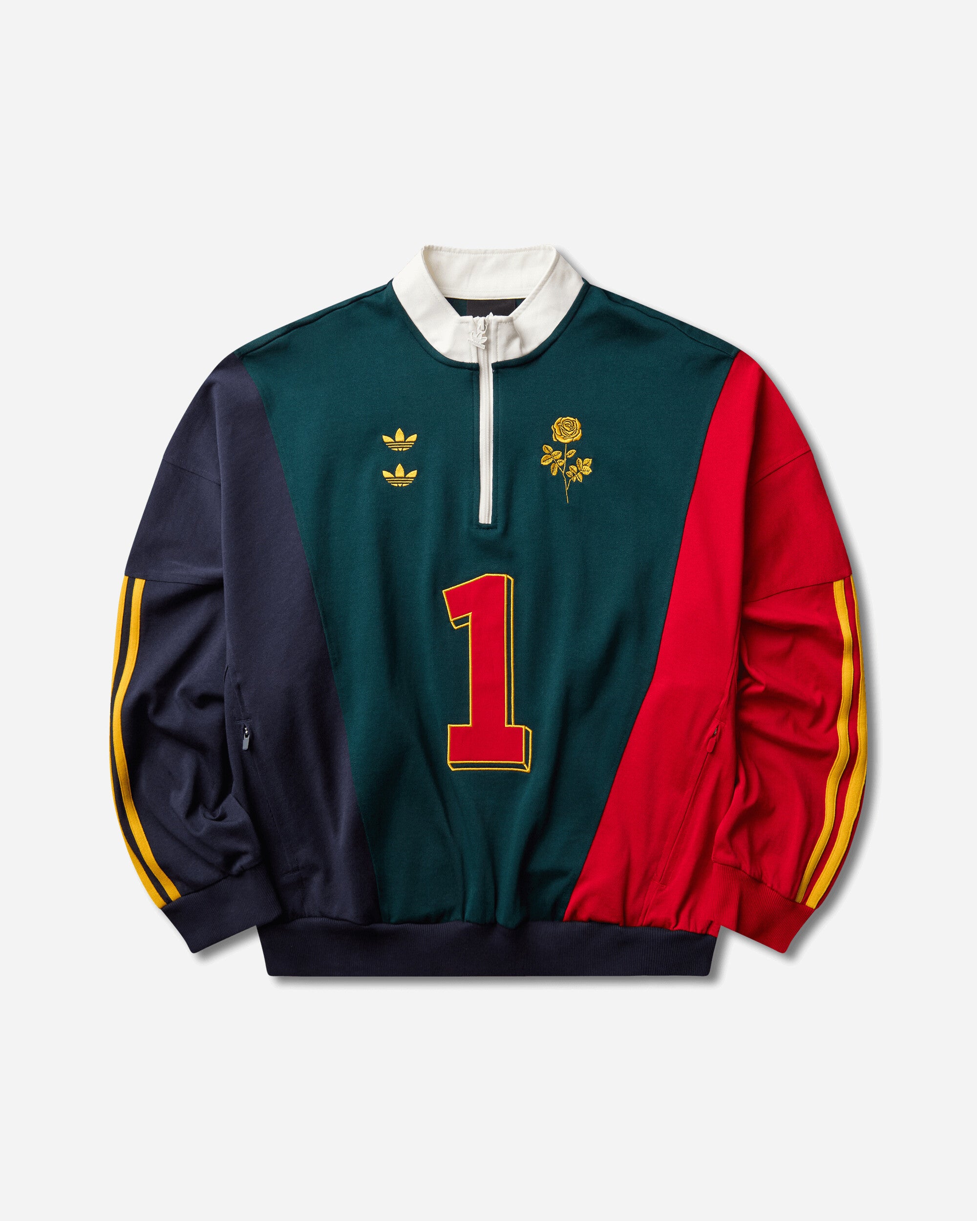 adidas Men's Willy Chavarria Watsonville Quarter Zip Sweatshirt Aurora Ivy