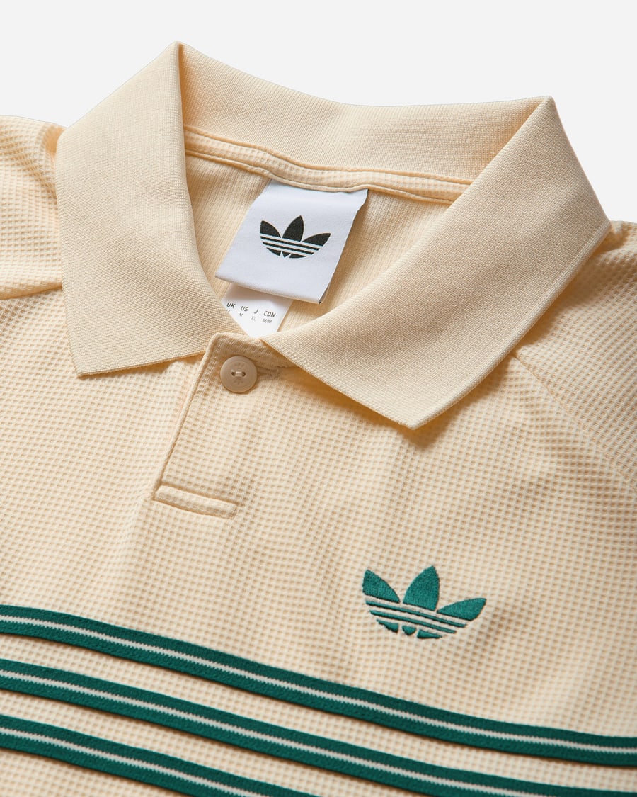 adidas Men's Chest Stripes Polo Warm Vanilla, view 3