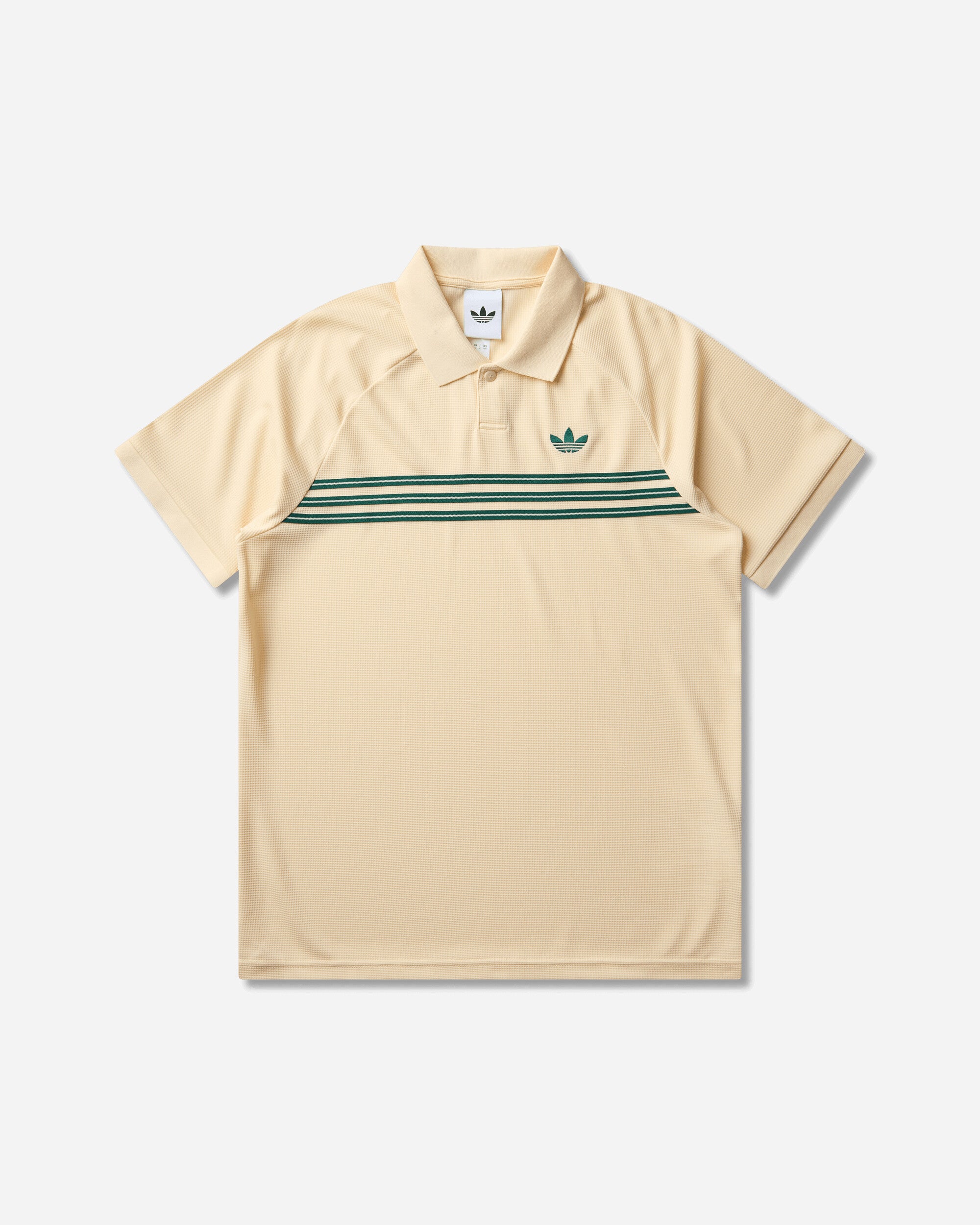 adidas Men's Chest Stripes Polo Warm Vanilla