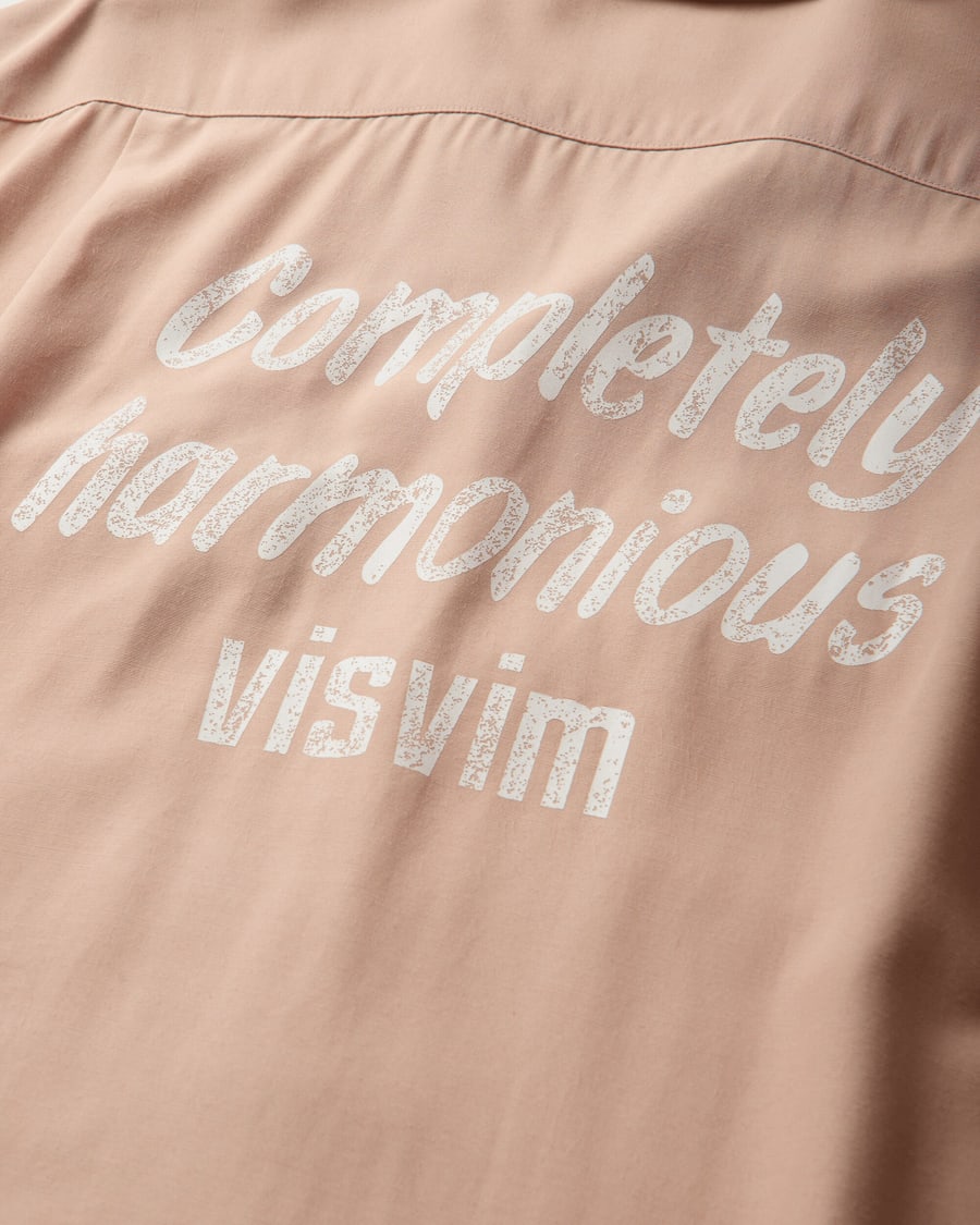 visvim Men's Keesey Shortsleeve Shirt Light Pink, view 3