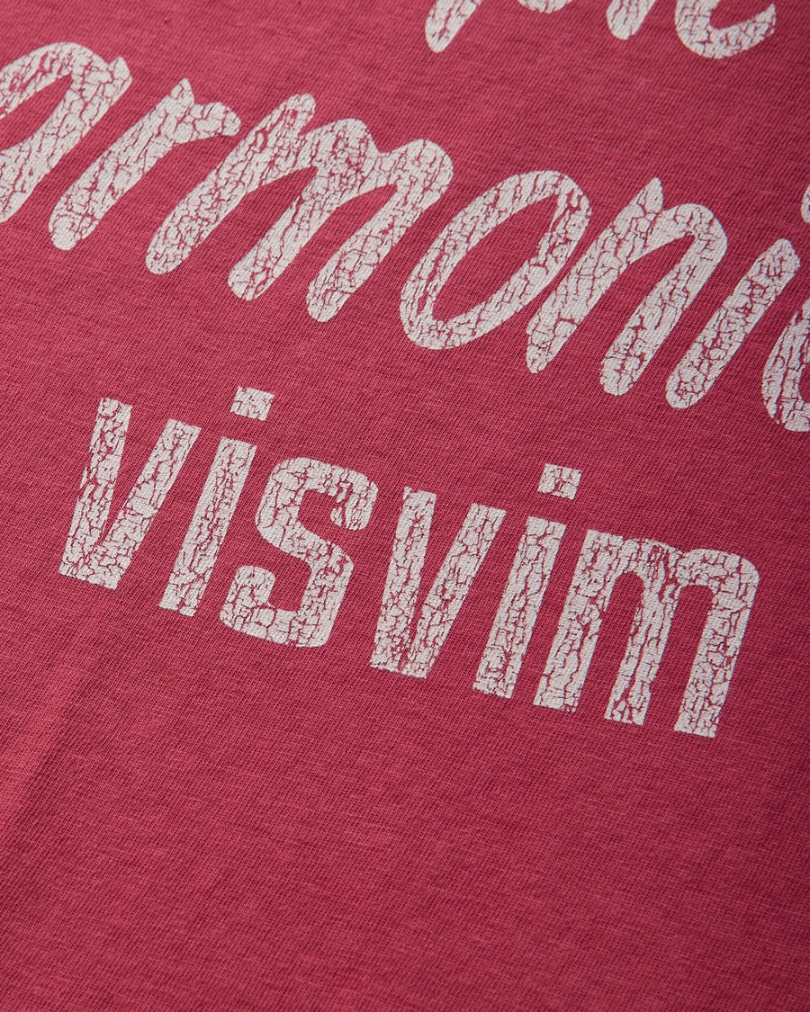 visvim Men's Jumbo T-Shirt DMGD Red, view 3