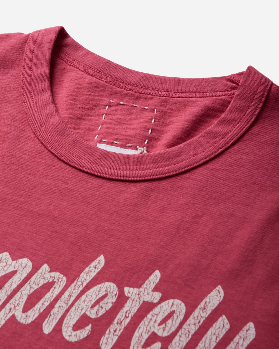 visvim Men's Jumbo T-Shirt DMGD Red, view 4