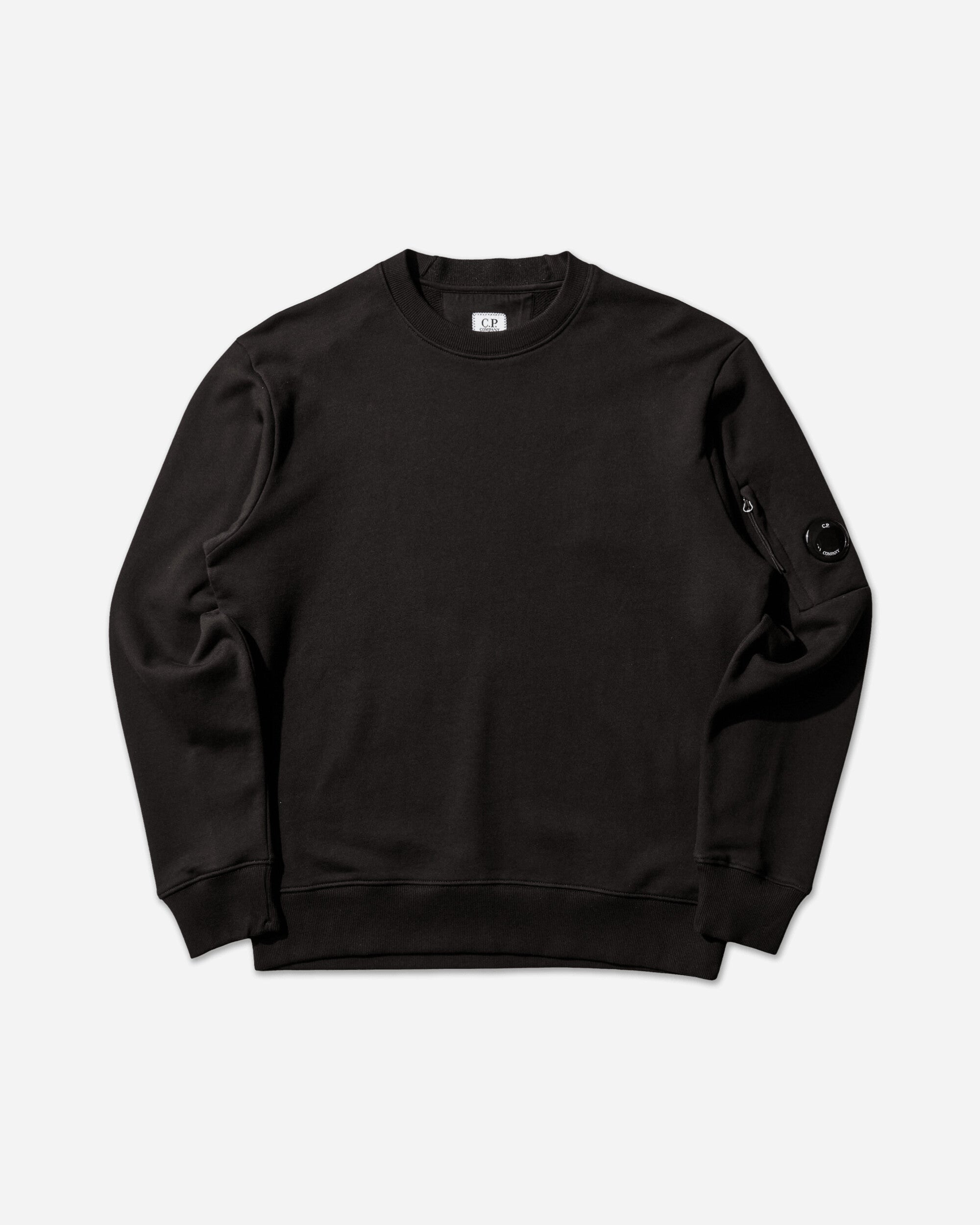 C.P. Company Men's Diagonal Raised Fleece Crewneck Sweatshirt Black
