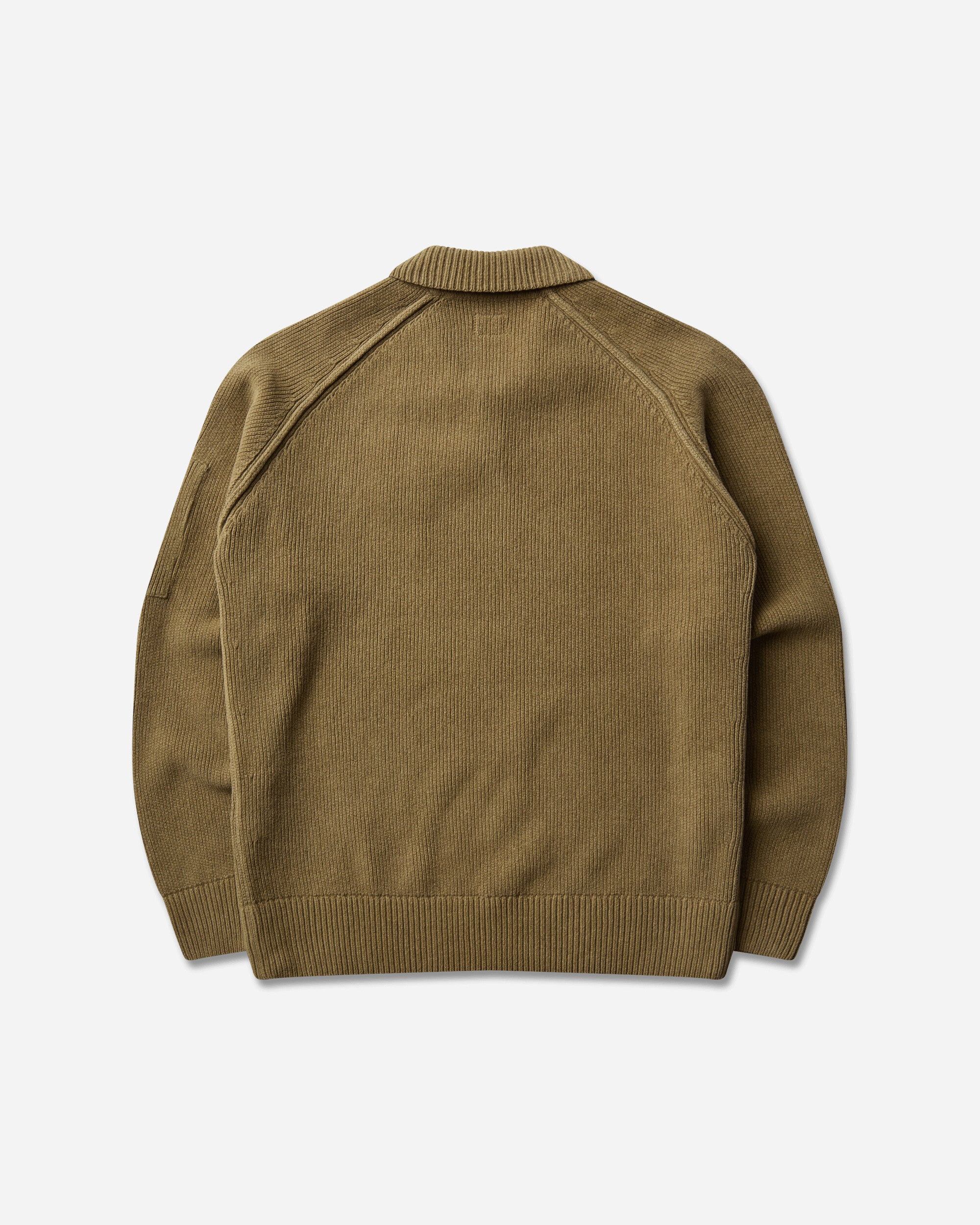 C.P. Company Men's Chenille Cotton Polo Knit Sweater Ermine, view 2