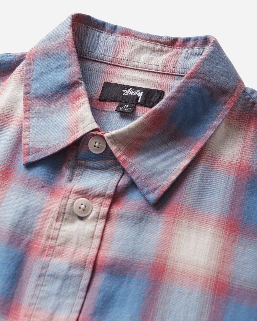 Stüssy Beach Ombre Plaid Shirt Blue, view 4