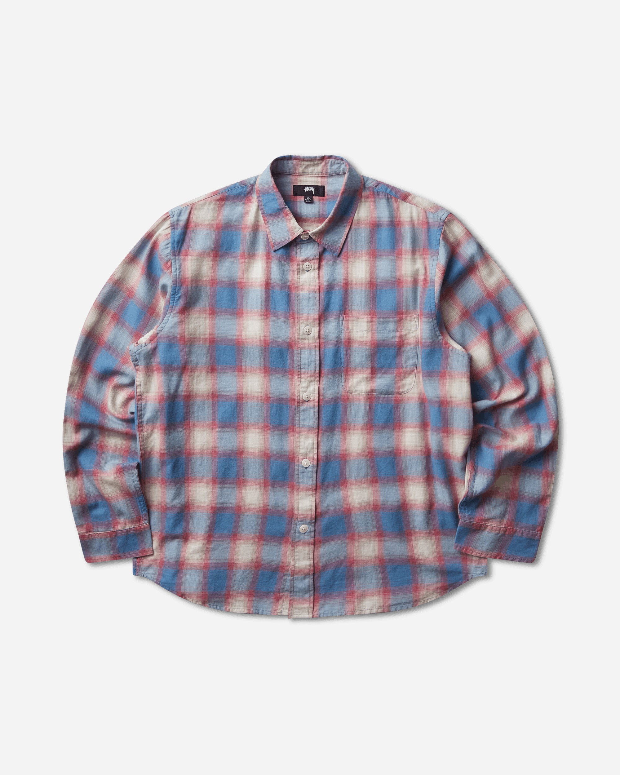 Stüssy Beach Ombre Plaid Shirt Blue