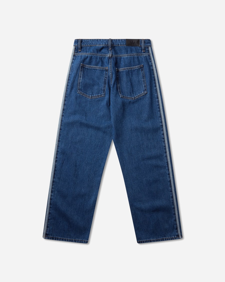 adidas Men's Firebird Adicolor Denim Pants Blue, view 2