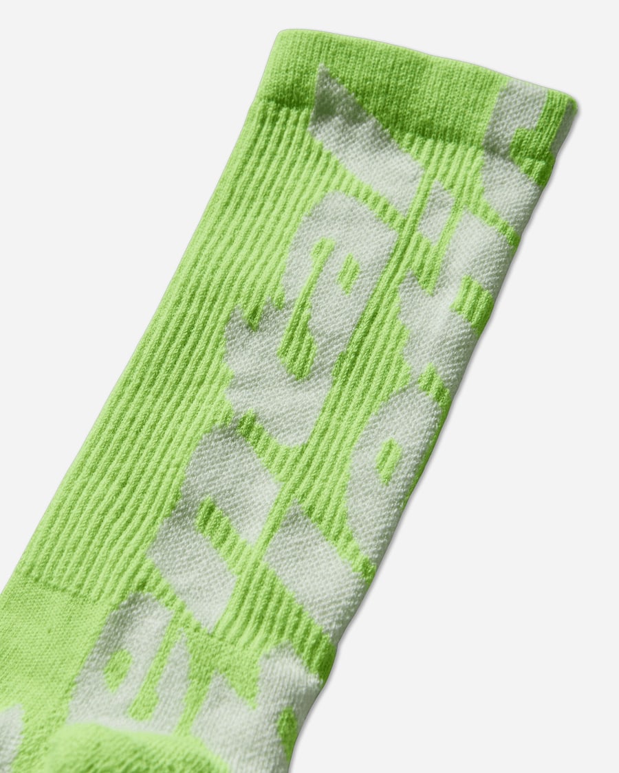Mental Athletic Logo Socks Fluo Green / White, view 3