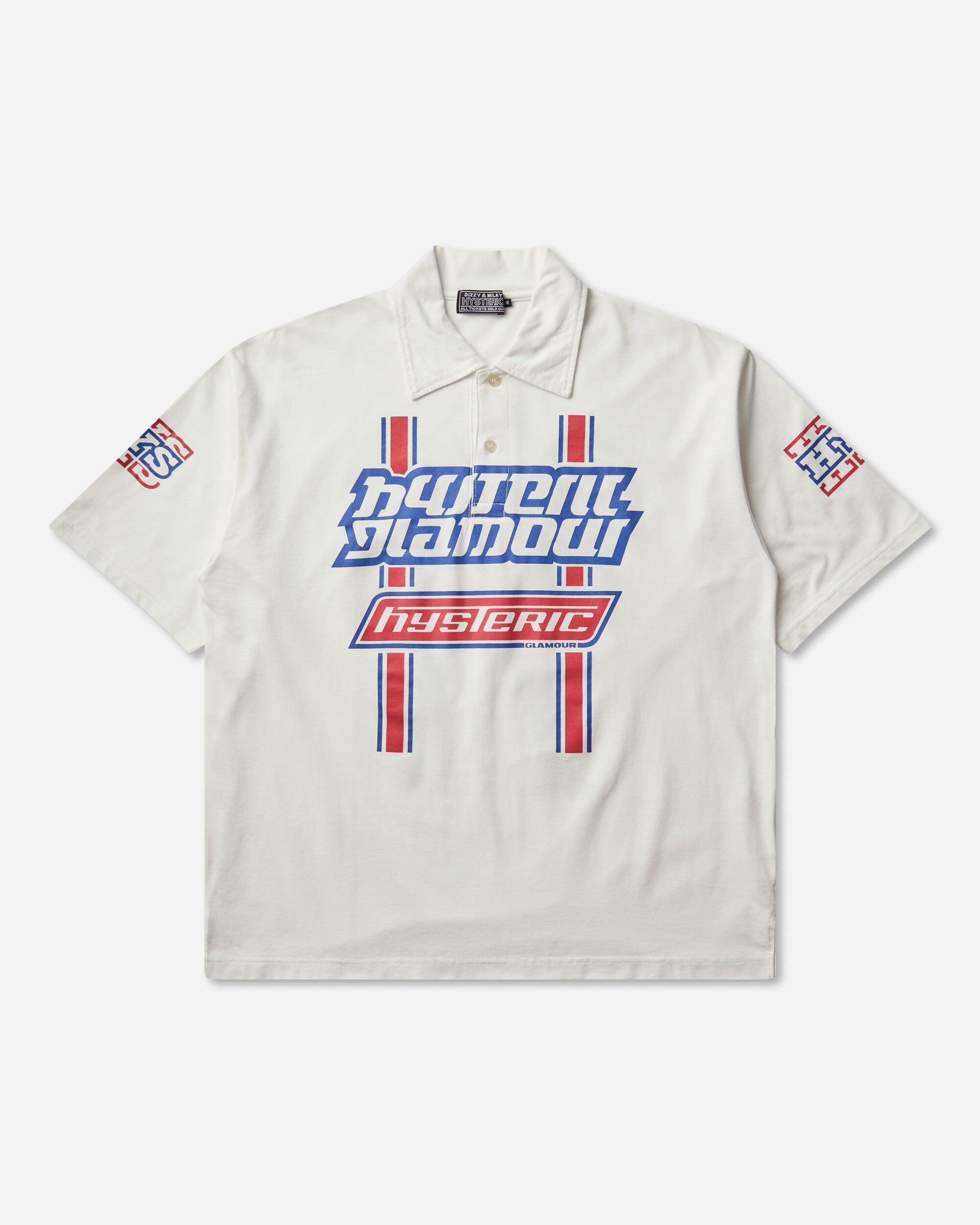 Hysteric Glamour Men's HG Pit Crew Polo Shirt White