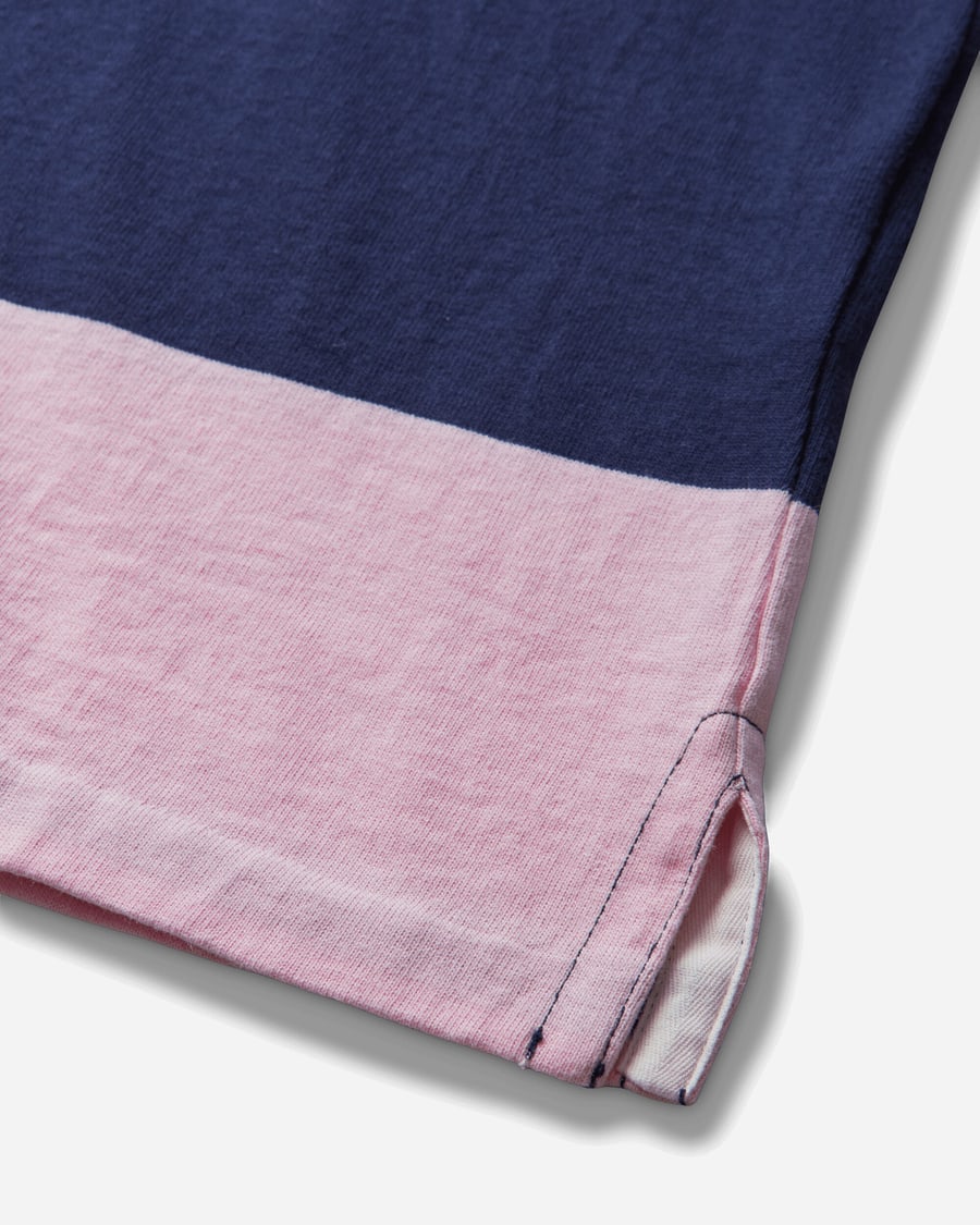 Polo Ralph Lauren Men's Big Fit Striped Jersey Rugby Shirt Newport Navy / Pink, view 4
