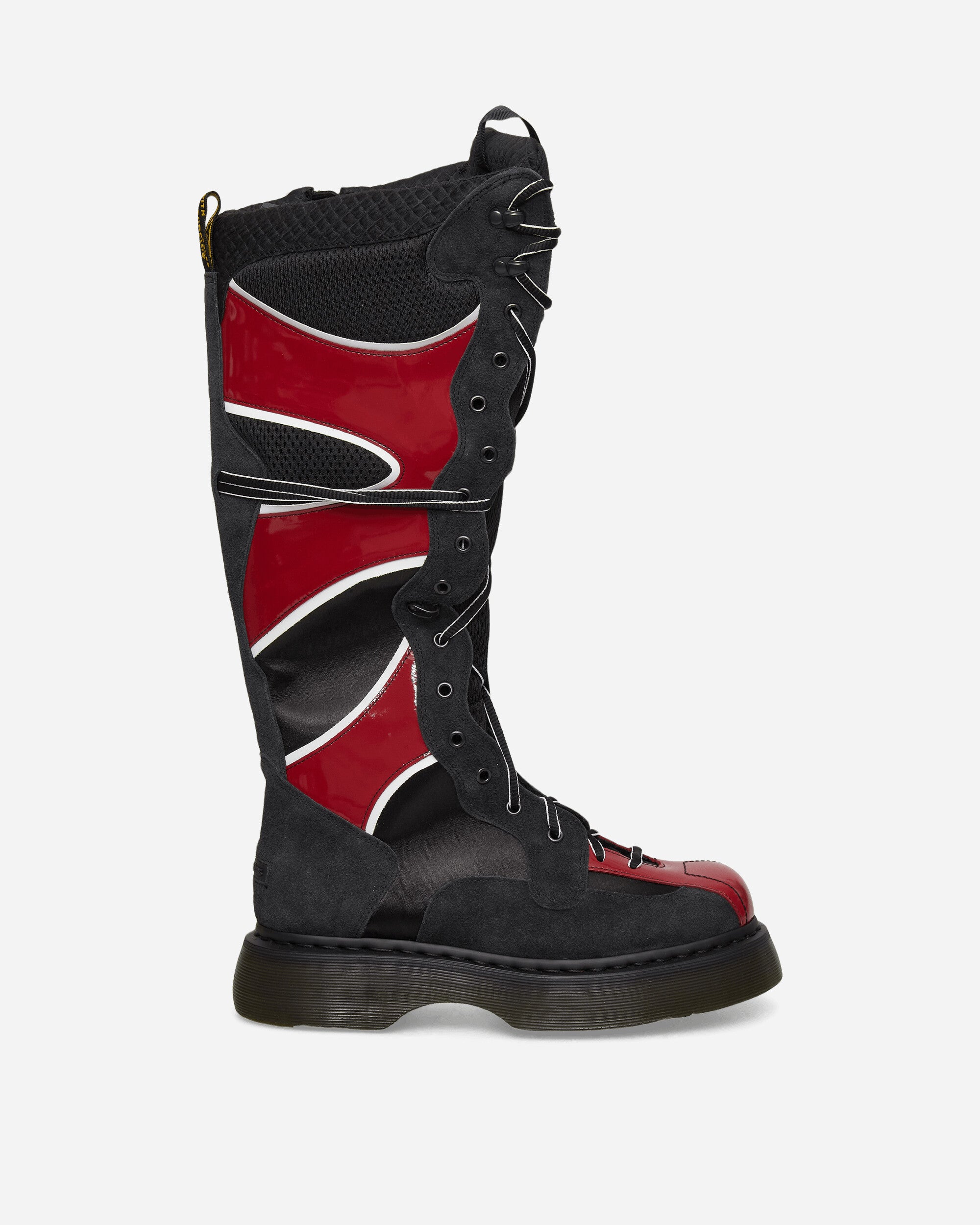 Dr. Martens Women's Buzz Boxer 18 Eye Boots Black / Scarlet Red